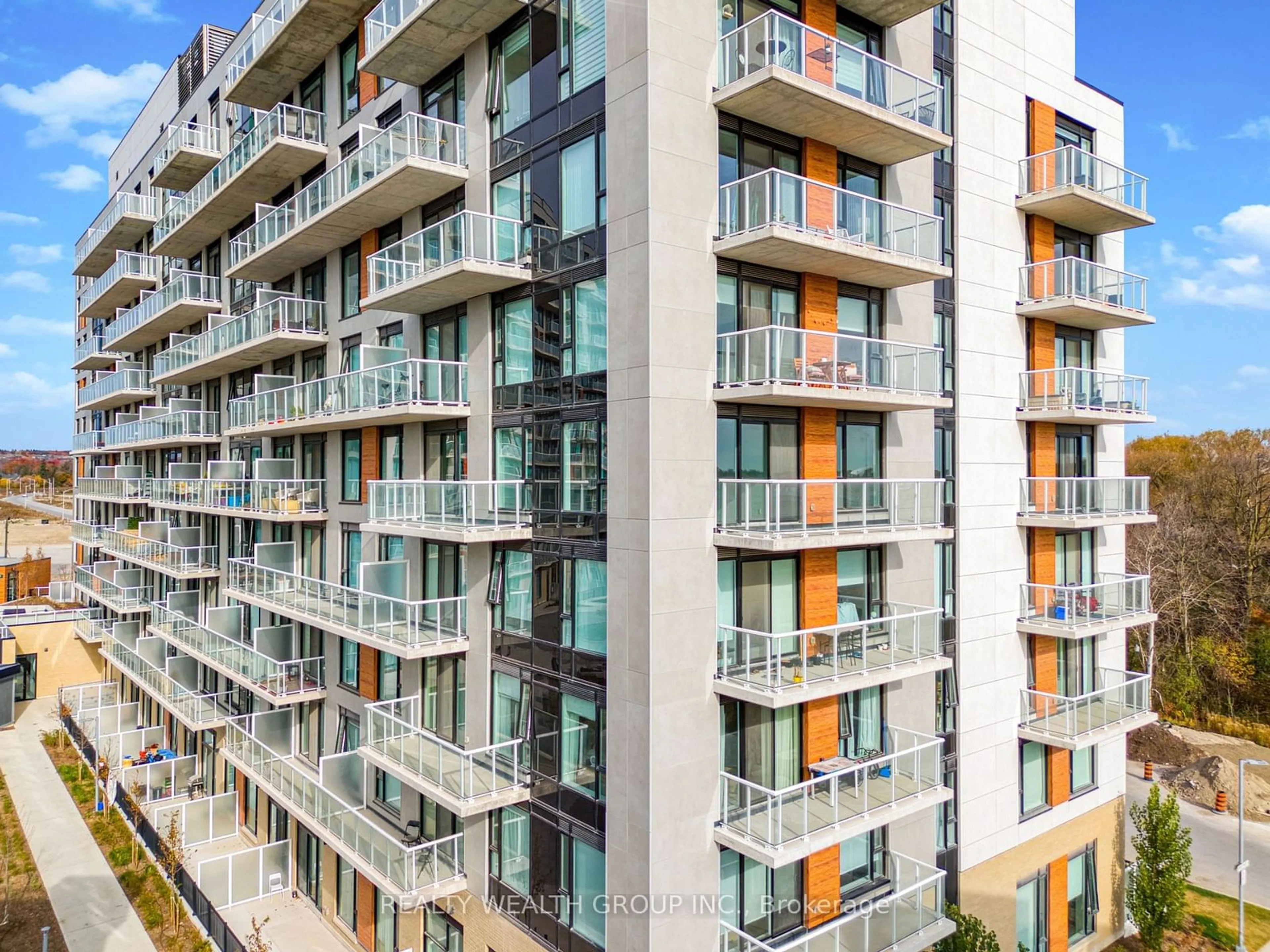 Balcony in the apartment, city buildings view from balcony for 6 David Eyer Rd #512, Richmond Hill Ontario L4S 0N5