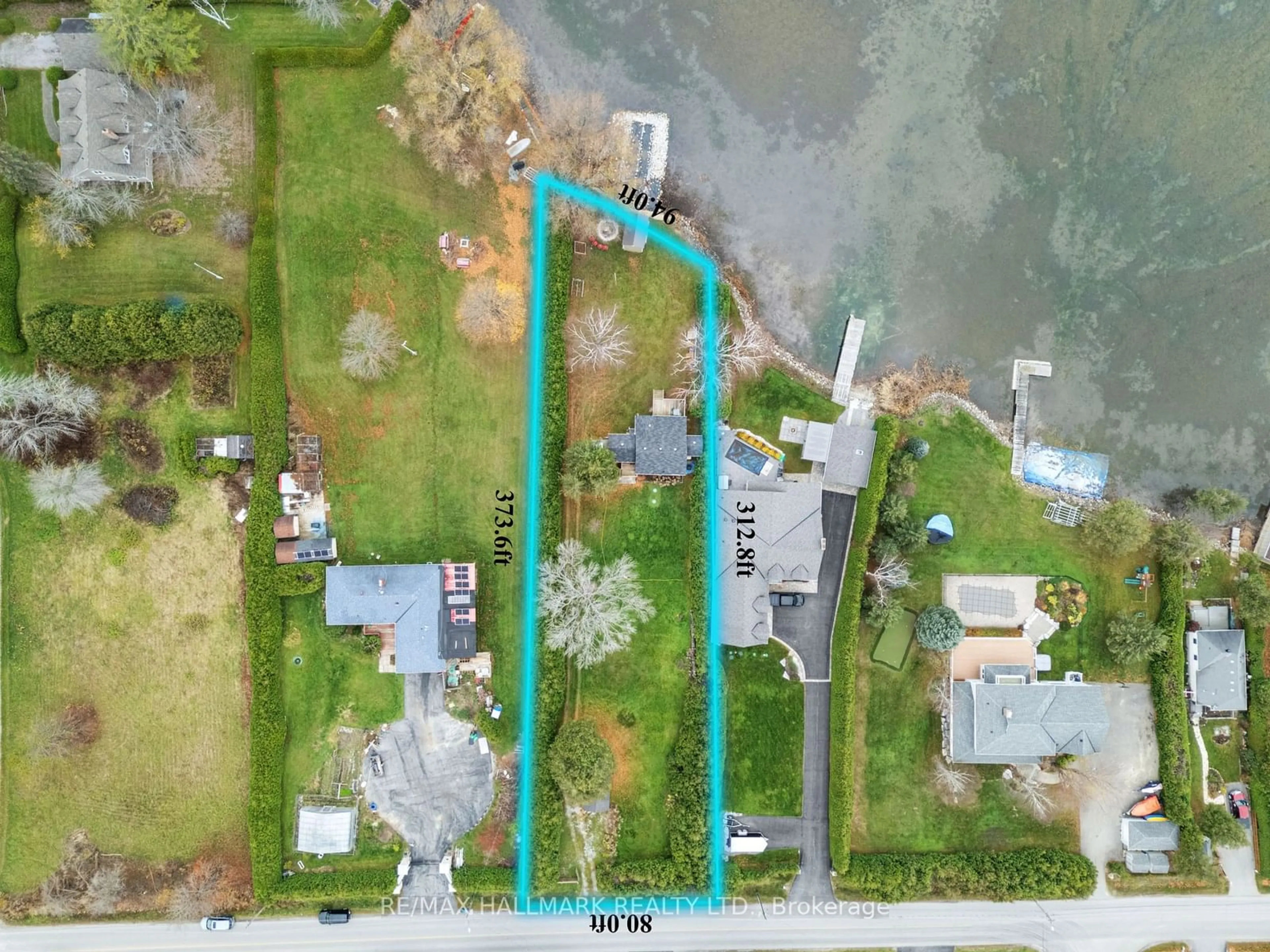 A pic from outside/outdoor area/front of a property/back of a property/a pic from drone, water/lake/river/ocean view for 7674 Black River Rd, Georgina Ontario L0E 1R0