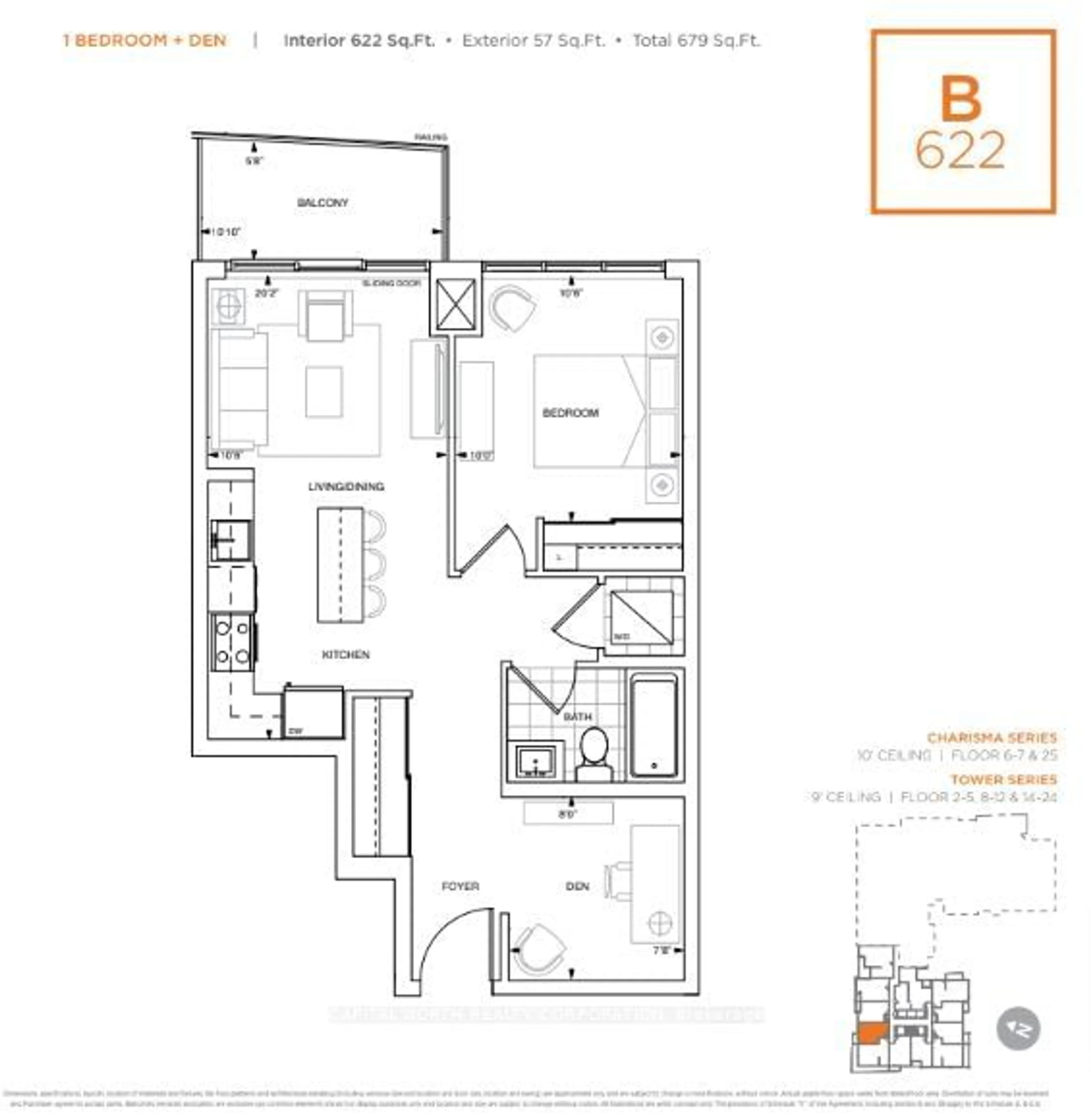 Floor plan for 9000 Jane St #2022, Vaughan Ontario L4K 2M9