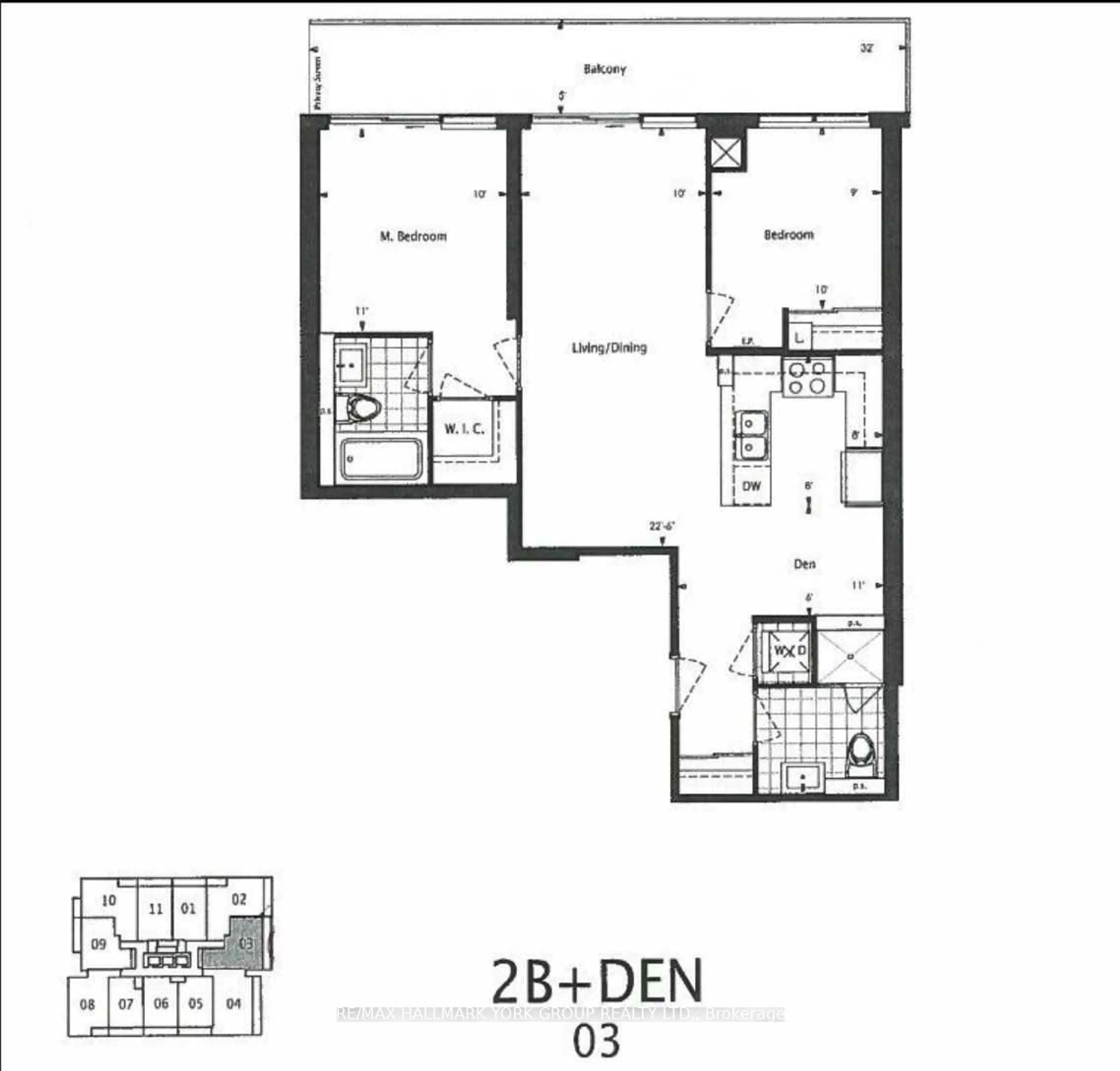 Floor plan for 55 Oneida Cres #503, Richmond Hill Ontario L4B 0E8