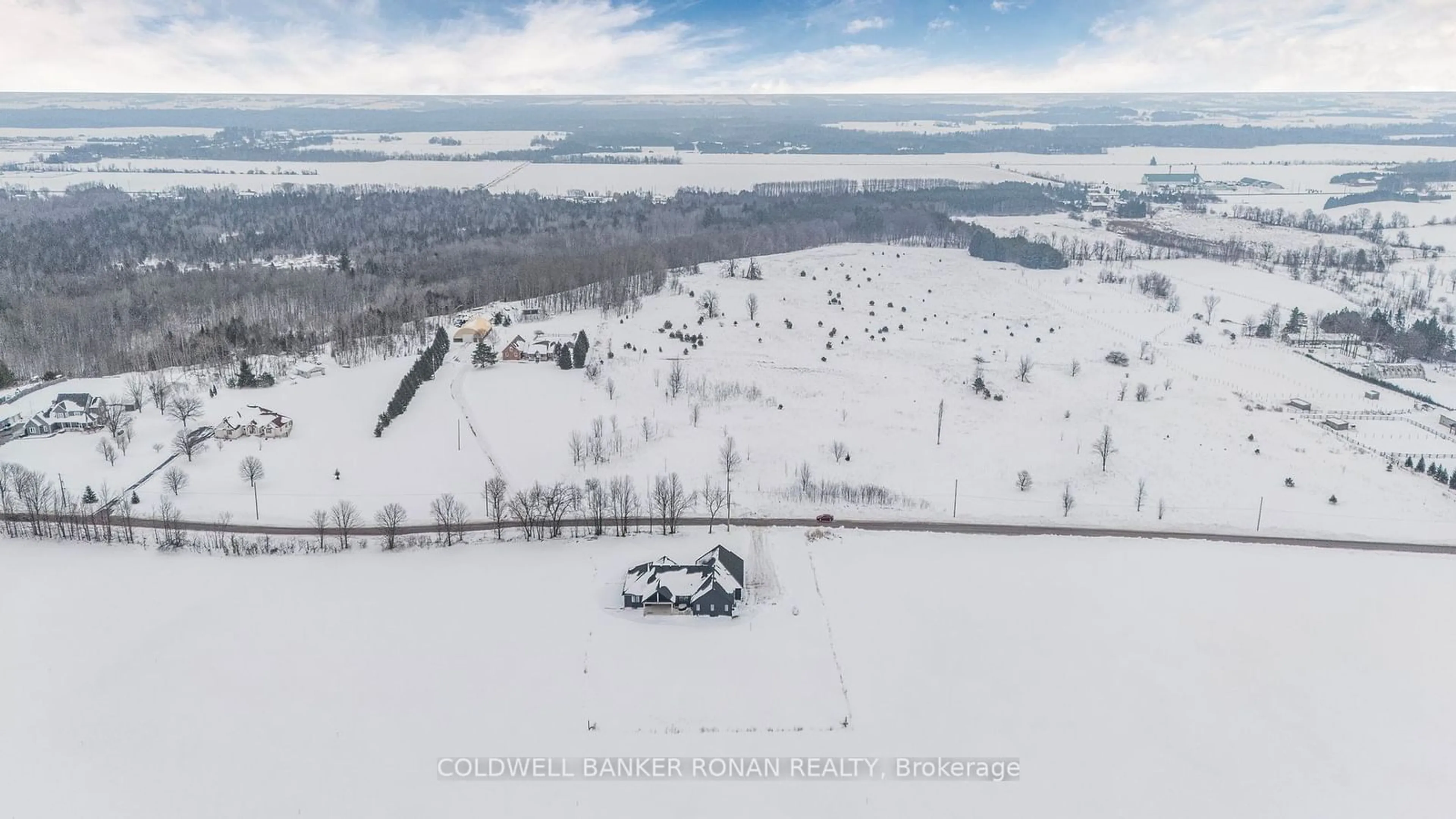 A pic from outside/outdoor area/front of a property/back of a property/a pic from drone, mountain view for 6576 3rd Line, Essa Ontario L9R 1V2