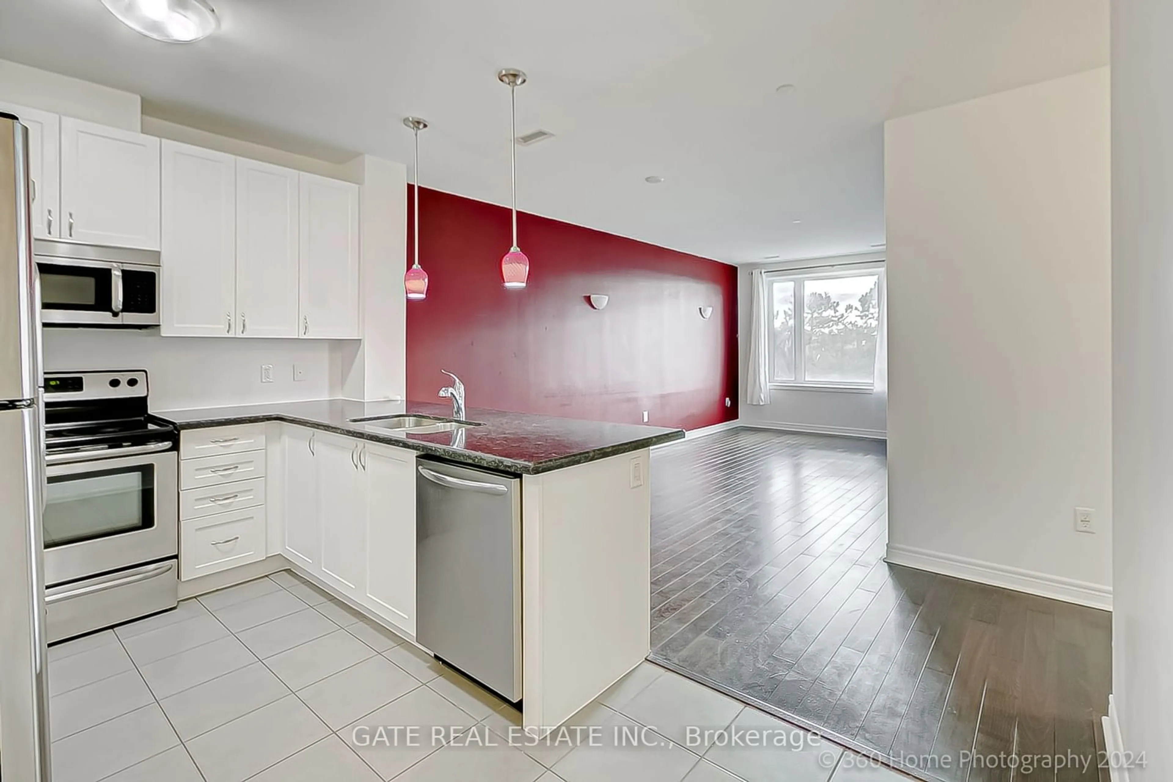 Open concept kitchen, unknown for 7400 Markham Rd #306, Markham Ontario L3S 0C5