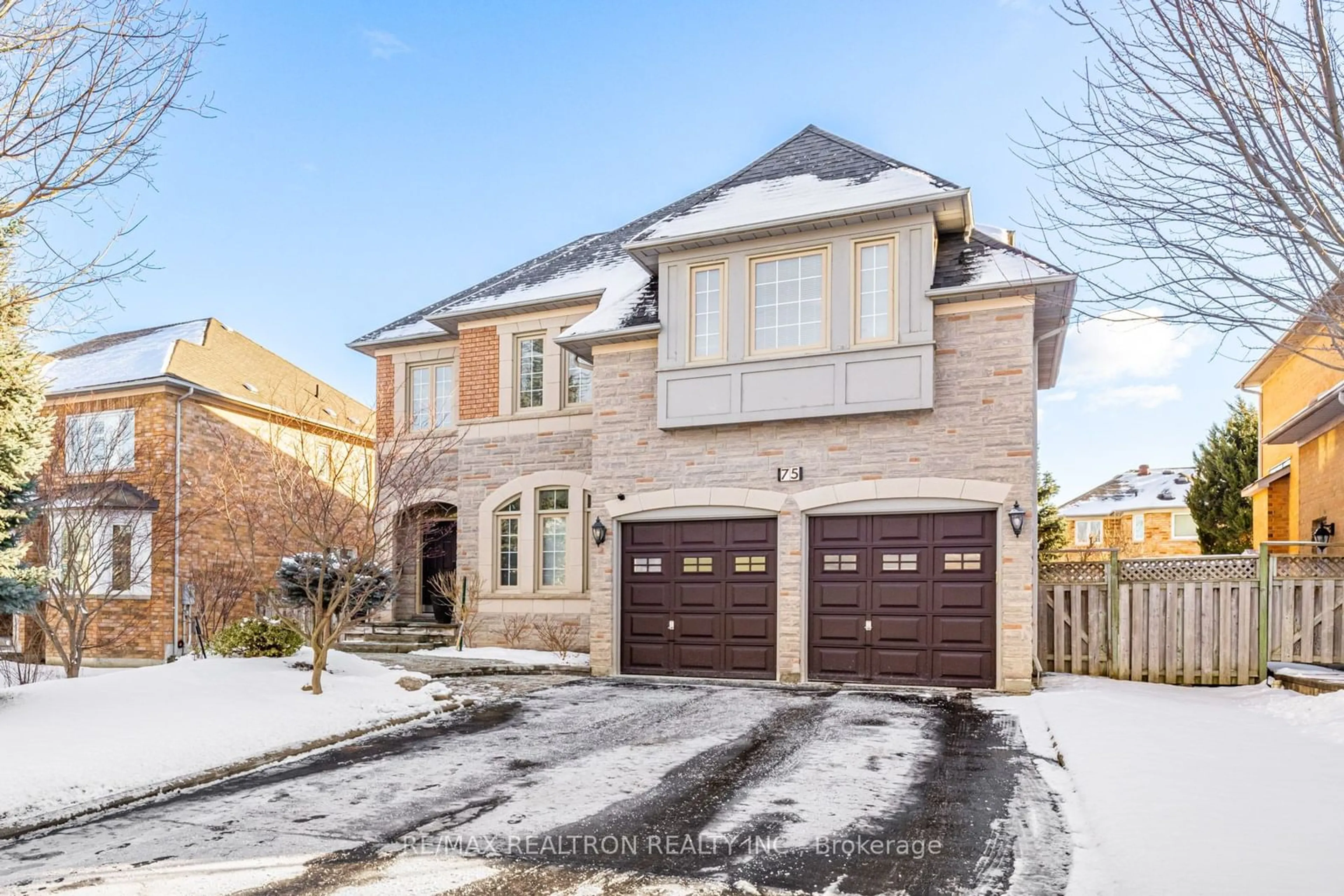 Home with brick exterior material, street for 75 Wild Orchid Cres, Markham Ontario L6C 1V6