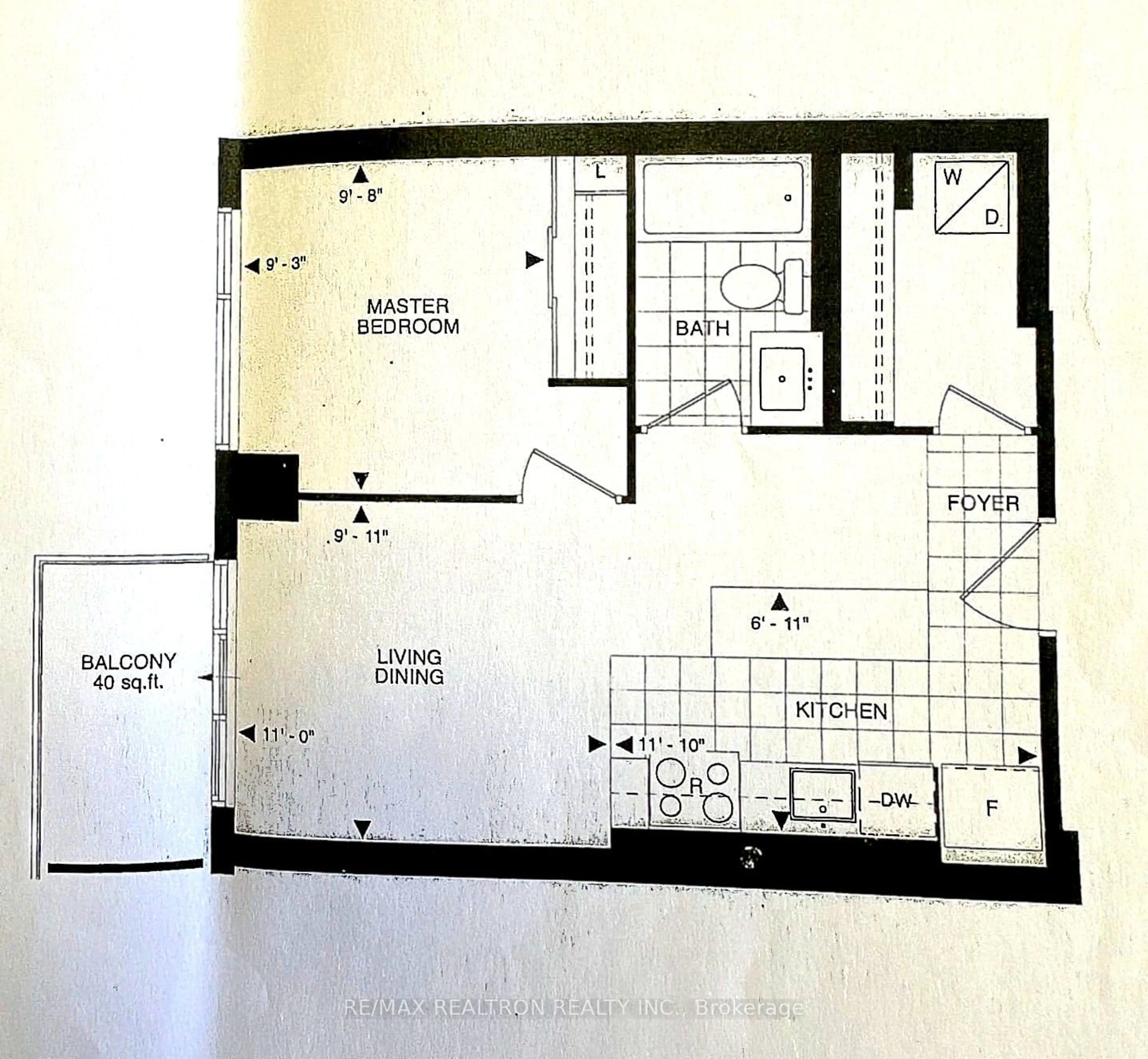 Floor plan for 9191 Yonge St #804, Richmond Hill Ontario L4C 1E2