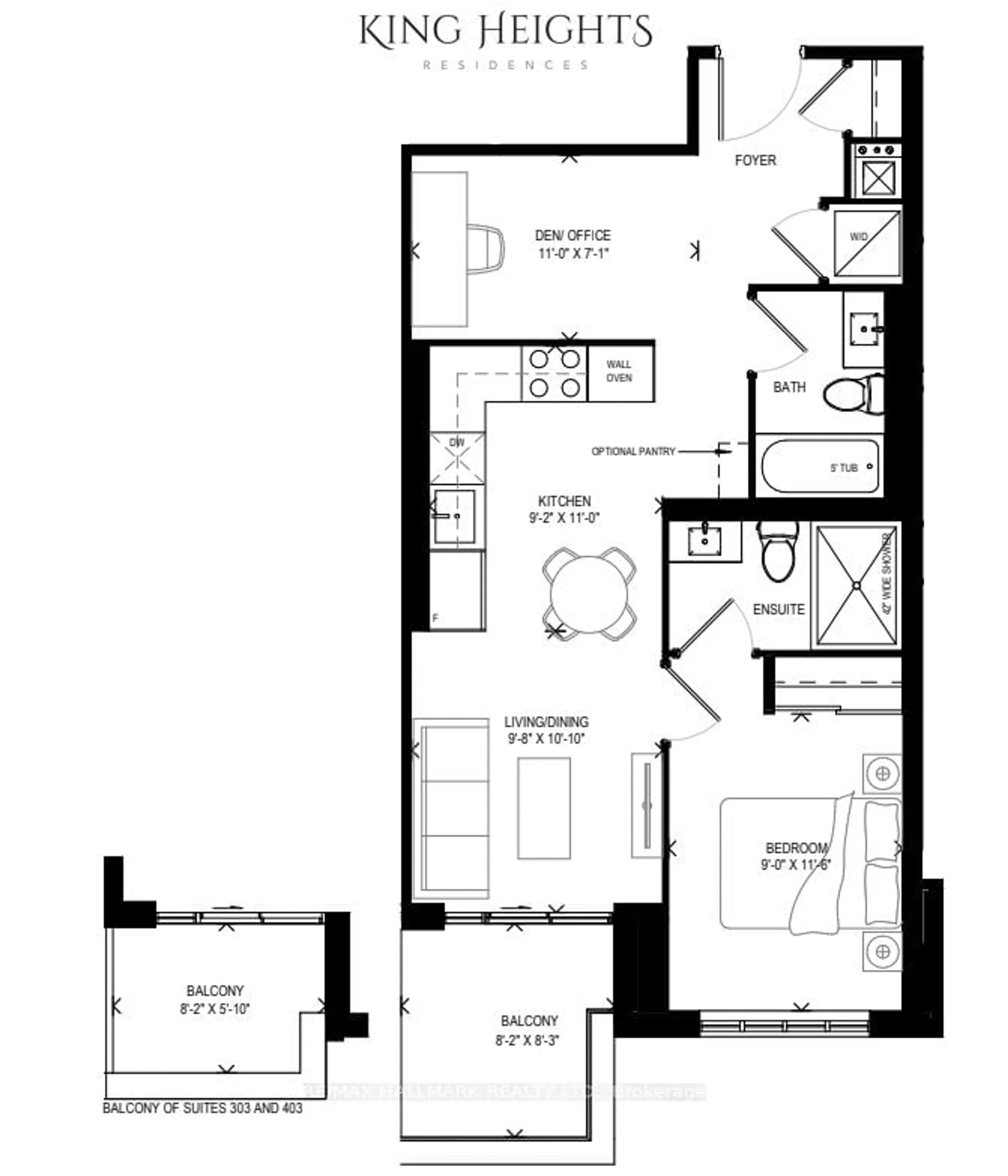 Floor plan for 12765 Keele St #403, King Ontario L7B 1H5