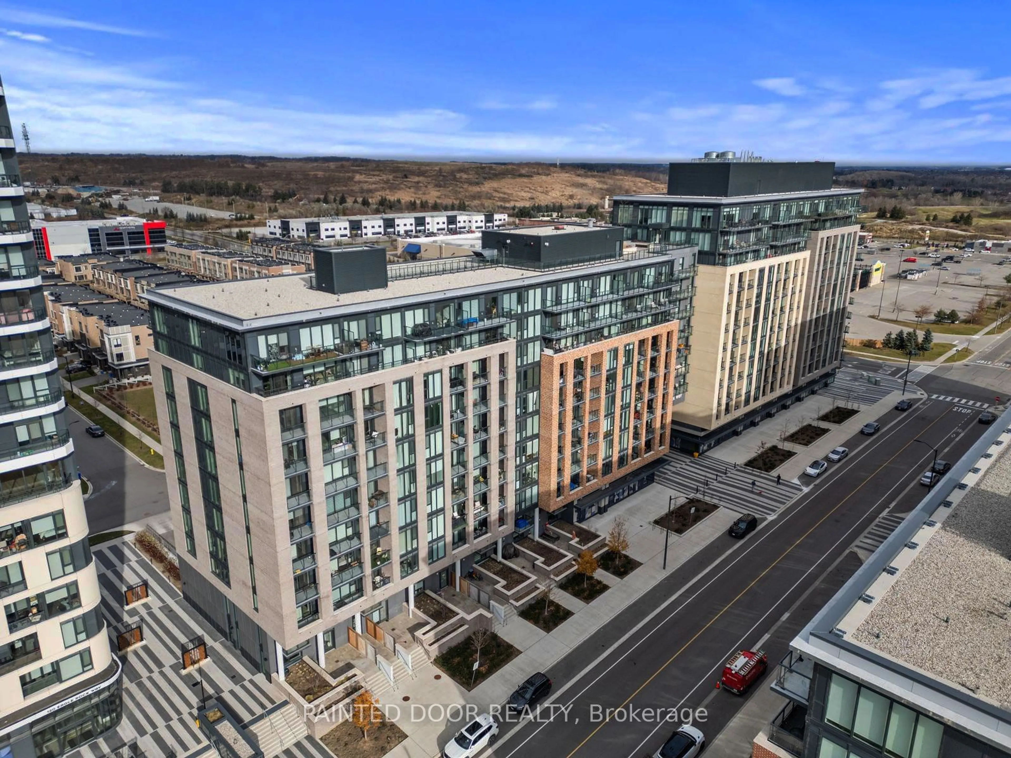 A pic from outside/outdoor area/front of a property/back of a property/a pic from drone, city buildings view from balcony for 100 Eagle Rock Way #911, Vaughan Ontario L6A 5B9