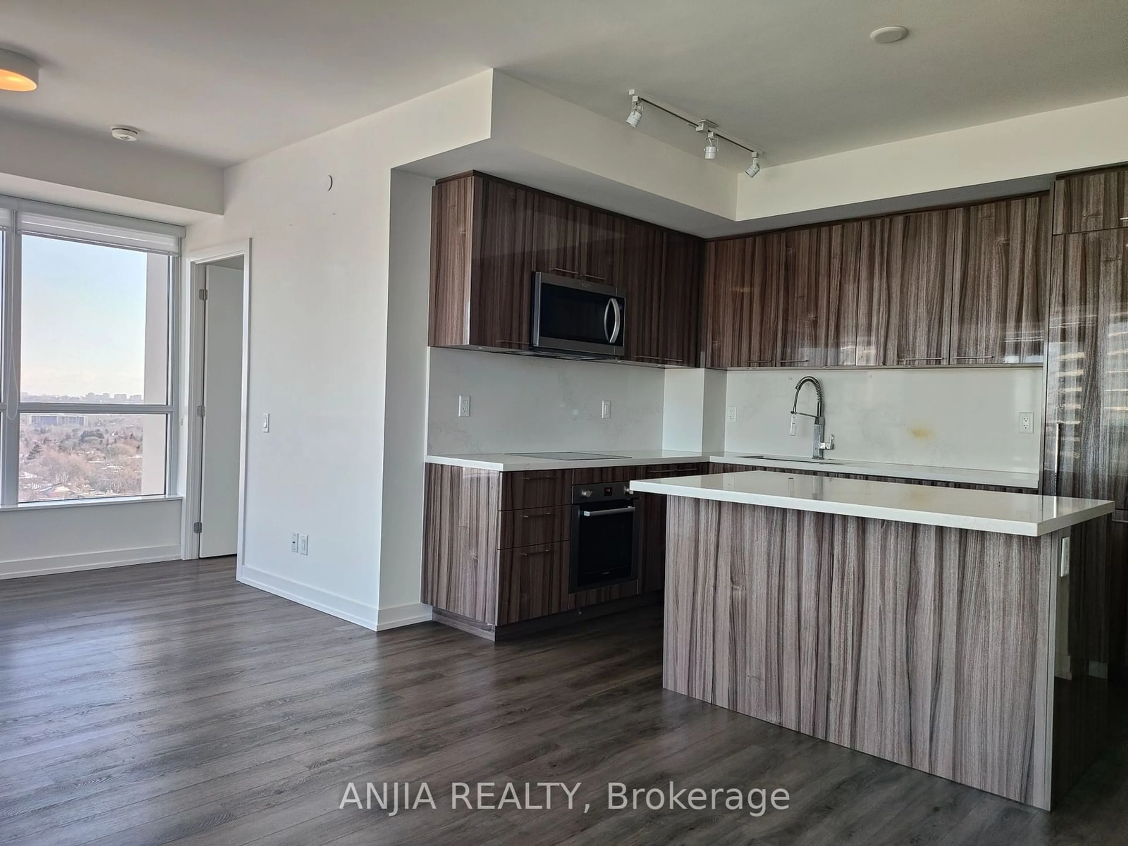 Open concept kitchen, wood/laminate floor for 1 Grandview Ave #1703, Markham Ontario L3T 0G7