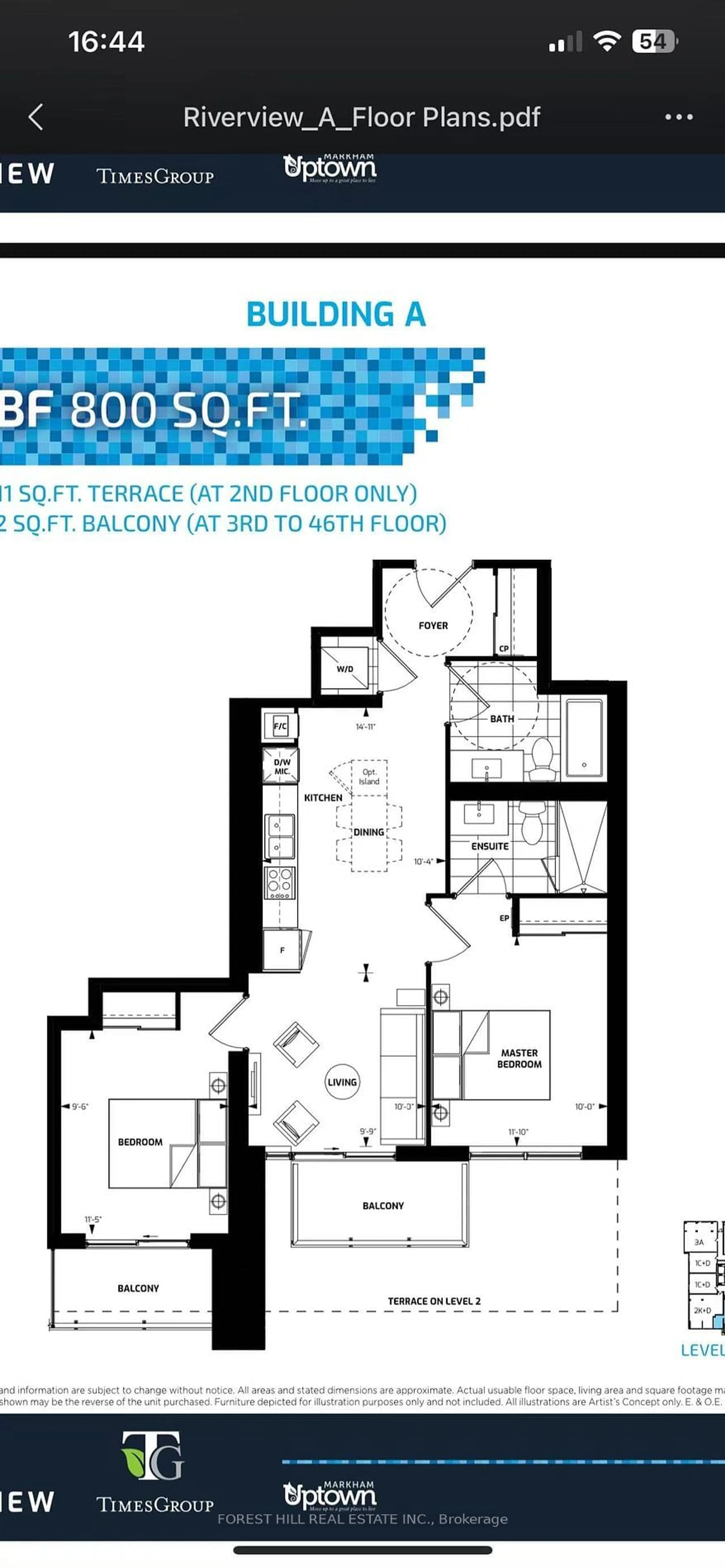 Floor plan for 8 Water Walk Dr #3706, Markham Ontario L3R 6L4