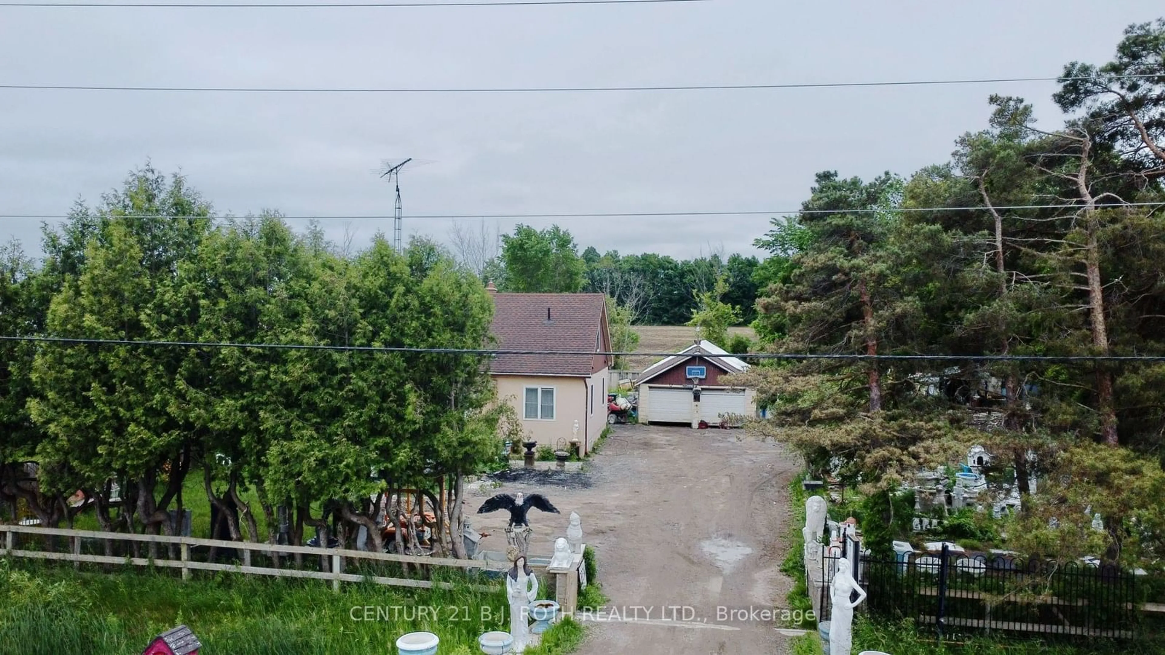 A pic from outside/outdoor area/front of a property/back of a property/a pic from drone, street for 1231 10th Line, Innisfil Ontario L9S 3N5