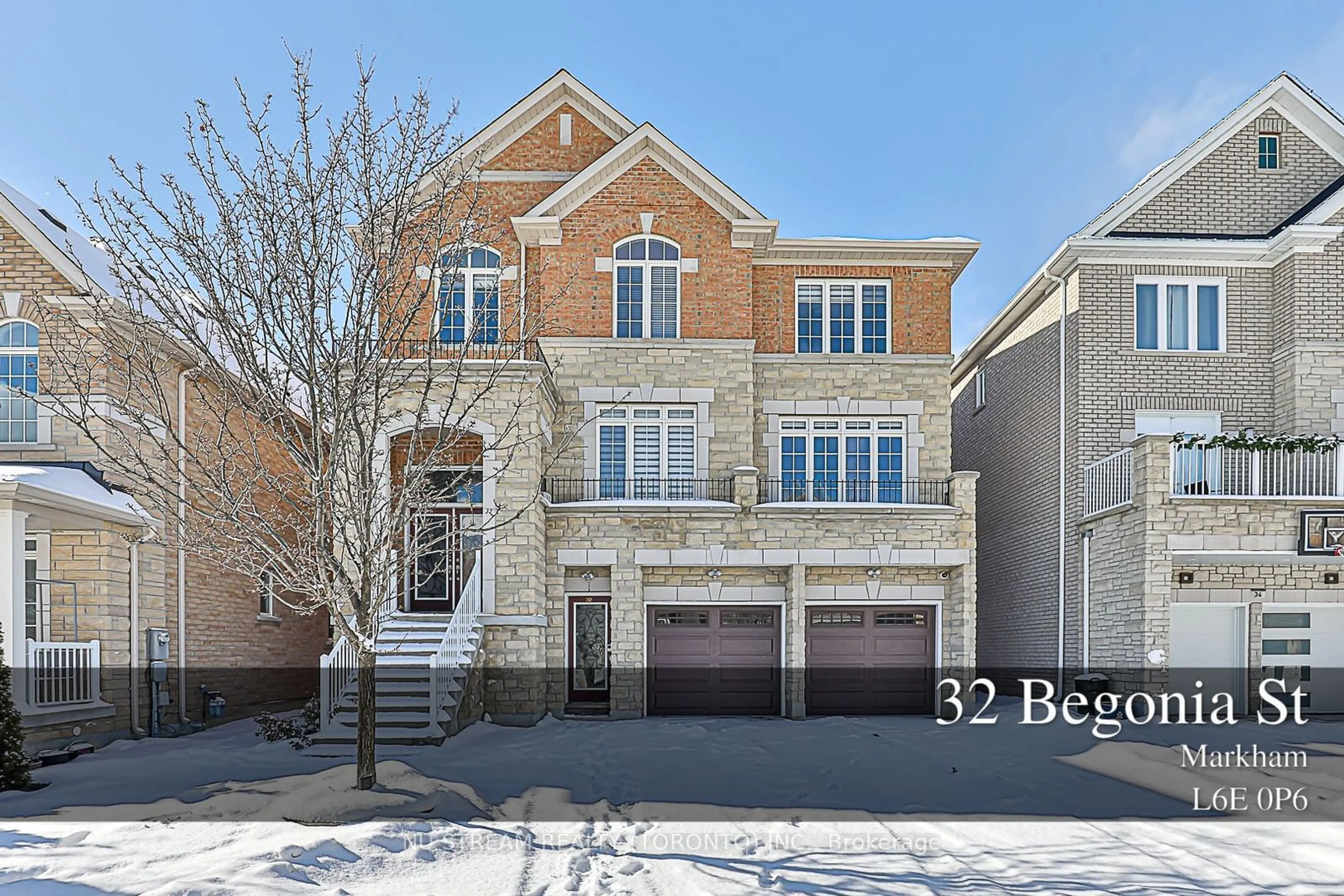 Home with brick exterior material, street for 32 BEGONIA St, Markham Ontario L6E 0P6