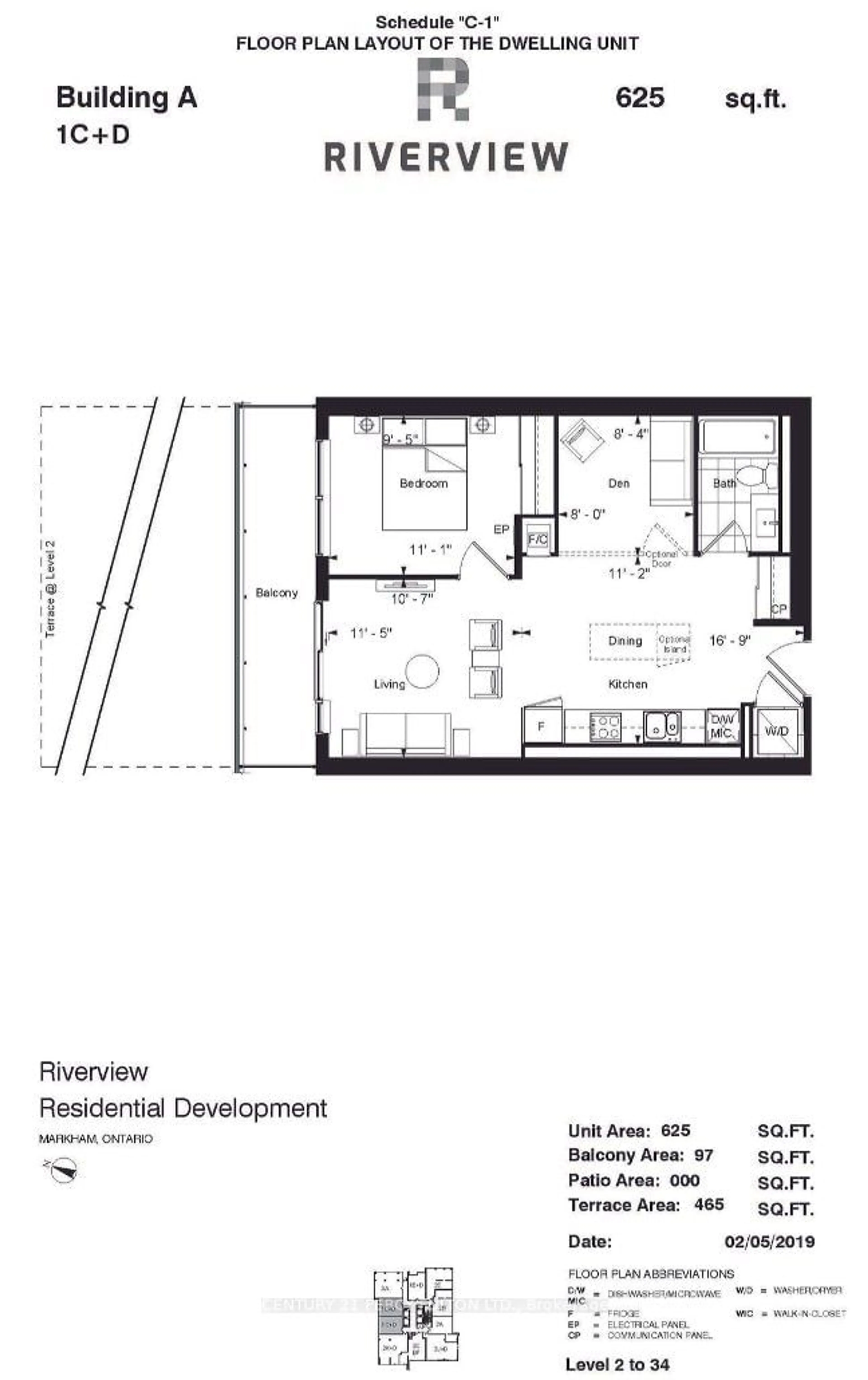 Floor plan for 8 Water Walk Dr #3108, Markham Ontario L3R 6L4