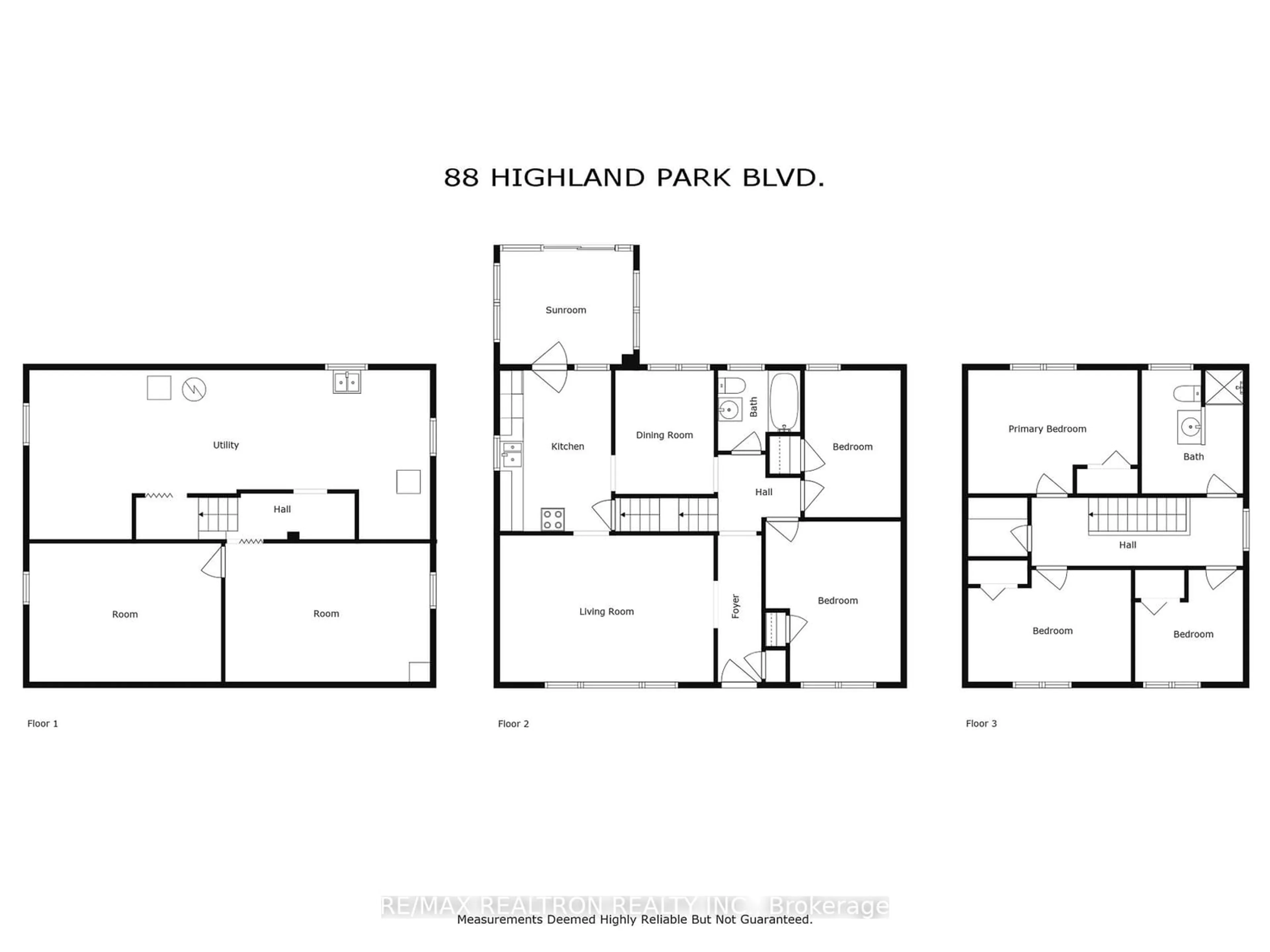 Floor plan for 88 Highland Park Blvd, Markham Ontario L3T 1B5