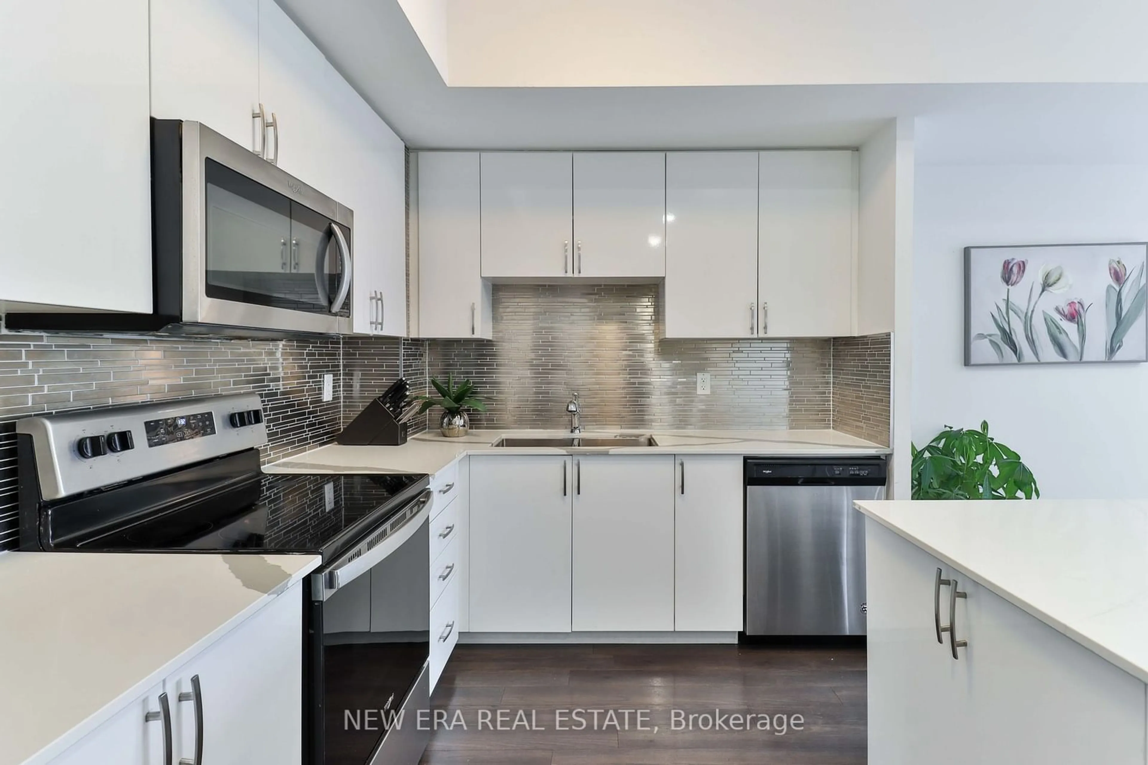 Contemporary kitchen, ceramic/tile floor for 5279 Highway 7 Rd #803, Vaughan Ontario L4L 0J1