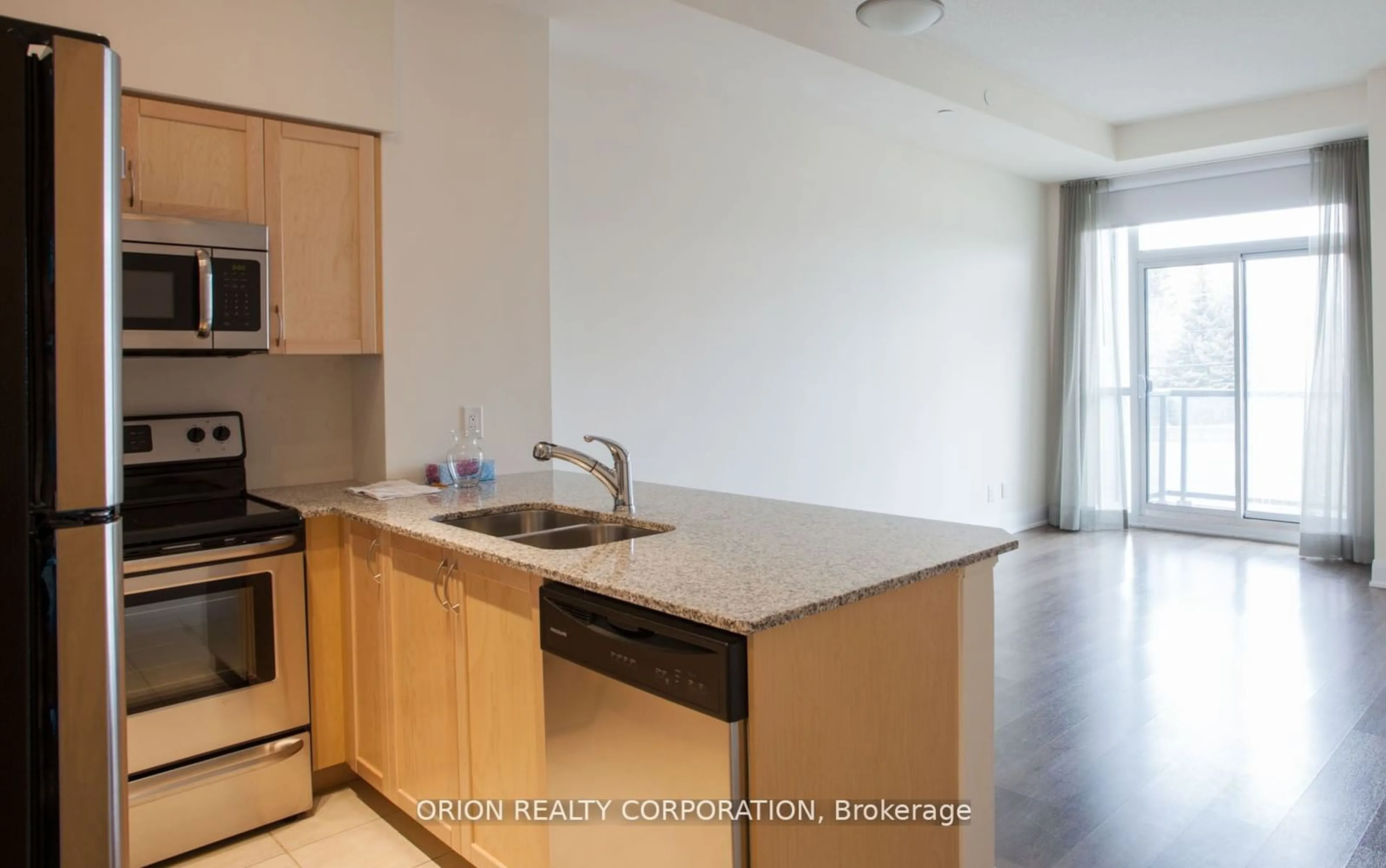 Standard kitchen, wood/laminate floor for 4700 Highway 7 Rd #215, Vaughan Ontario L4L 0B4