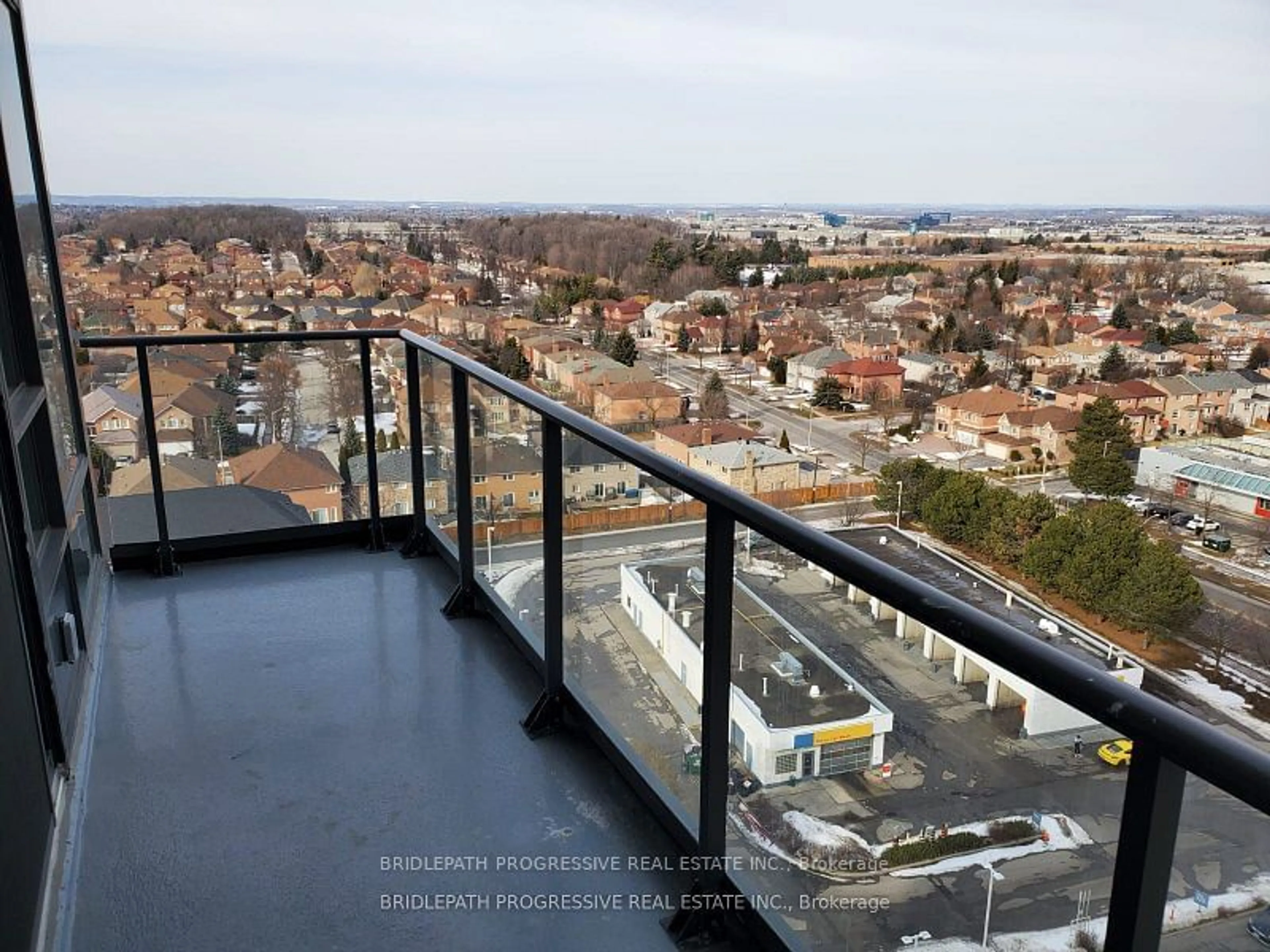 Balcony in the apartment, city buildings view from balcony for 398 Highway 7 #1502, Richmond Hill Ontario L4B 0G7