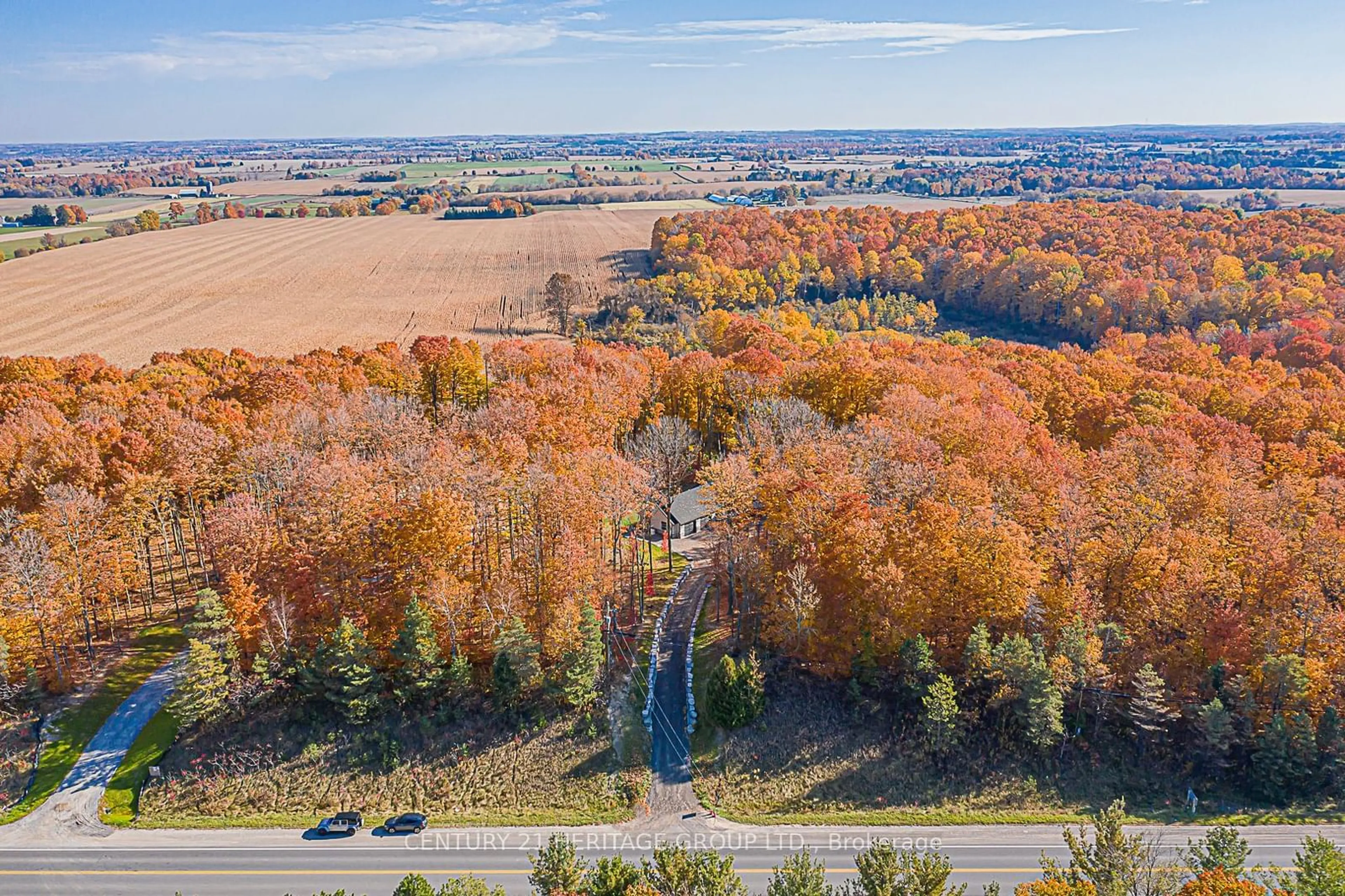 A pic from outside/outdoor area/front of a property/back of a property/a pic from drone, forest/trees view for 17657 Highway 48, East Gwillimbury Ontario L0G 1E0