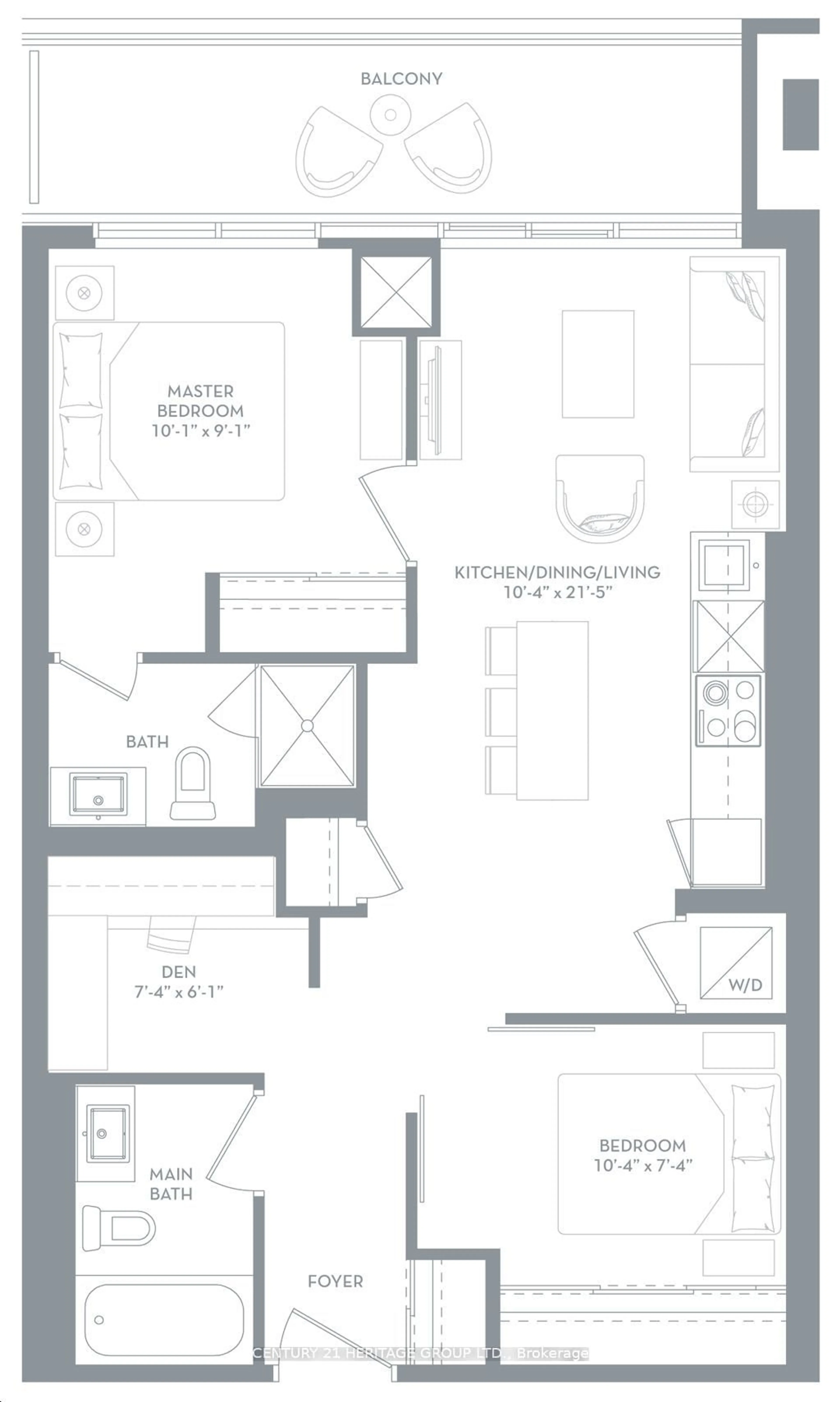 Floor plan for 8888 Yonge St #619, Richmond Hill Ontario L4C 6Z1