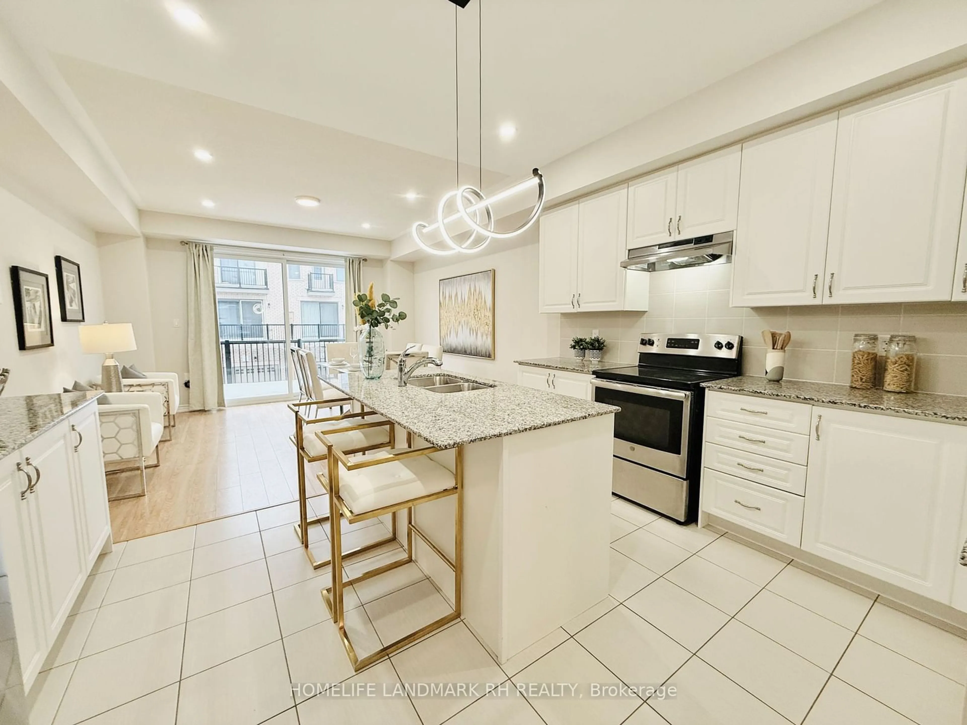 Open concept kitchen, ceramic/tile floor for 22 Robert Joffre Leet Ave, Markham Ontario L6B 1P8