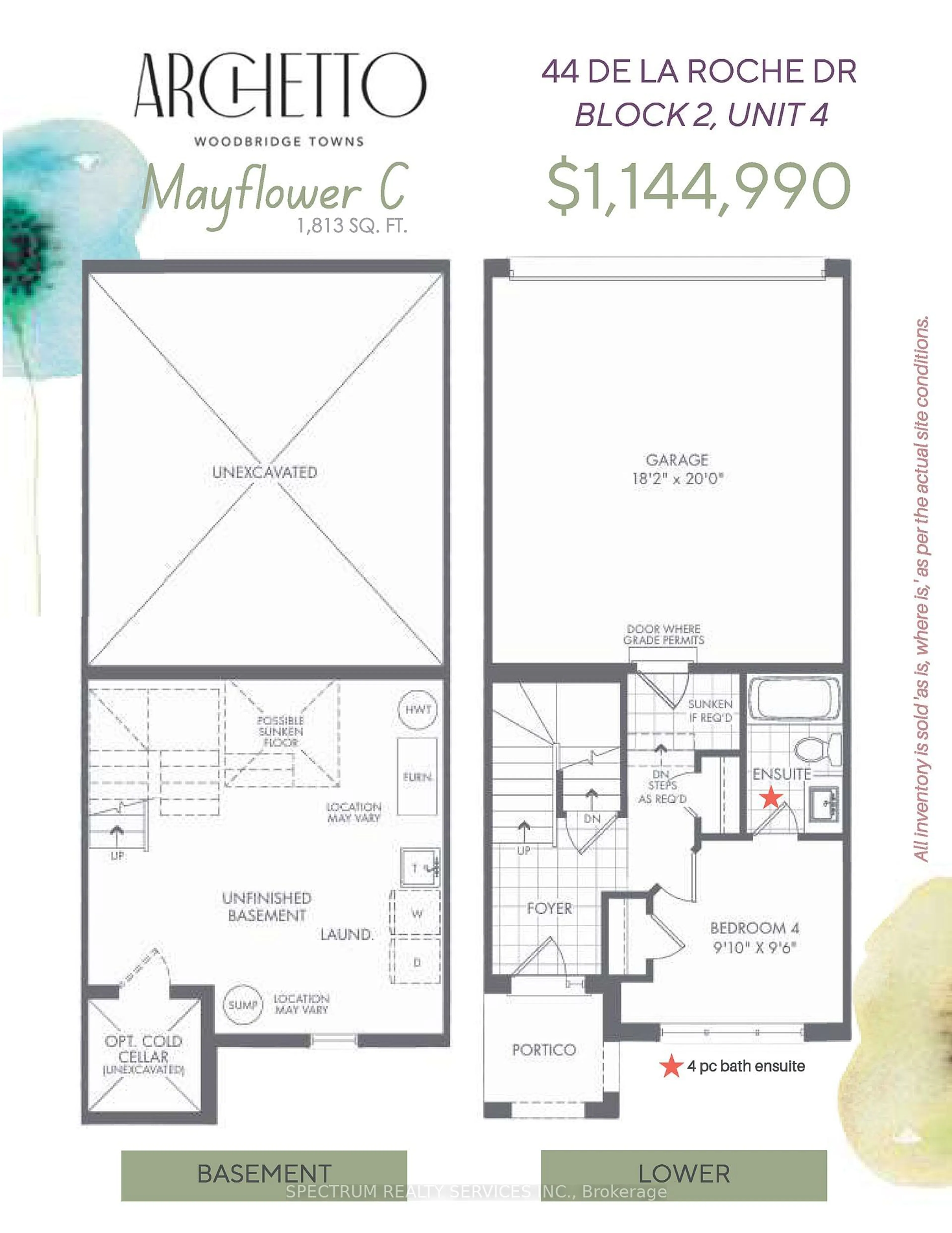 Floor plan for 44 De La Roche Dr, Vaughan Ontario L4H 5G4