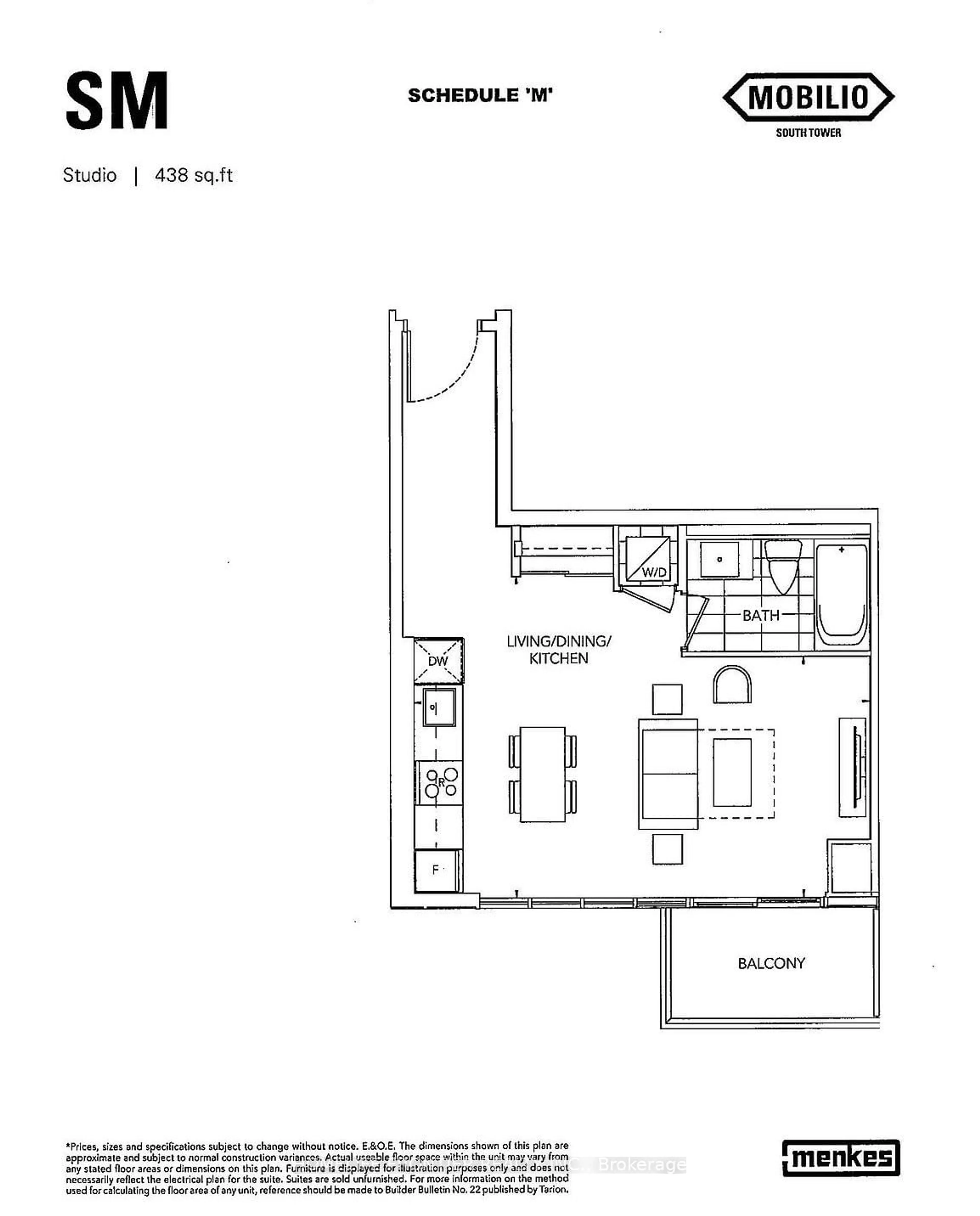 Floor plan for 60 Honeycrisp Cres #206, Vaughan Ontario L4K 0N5