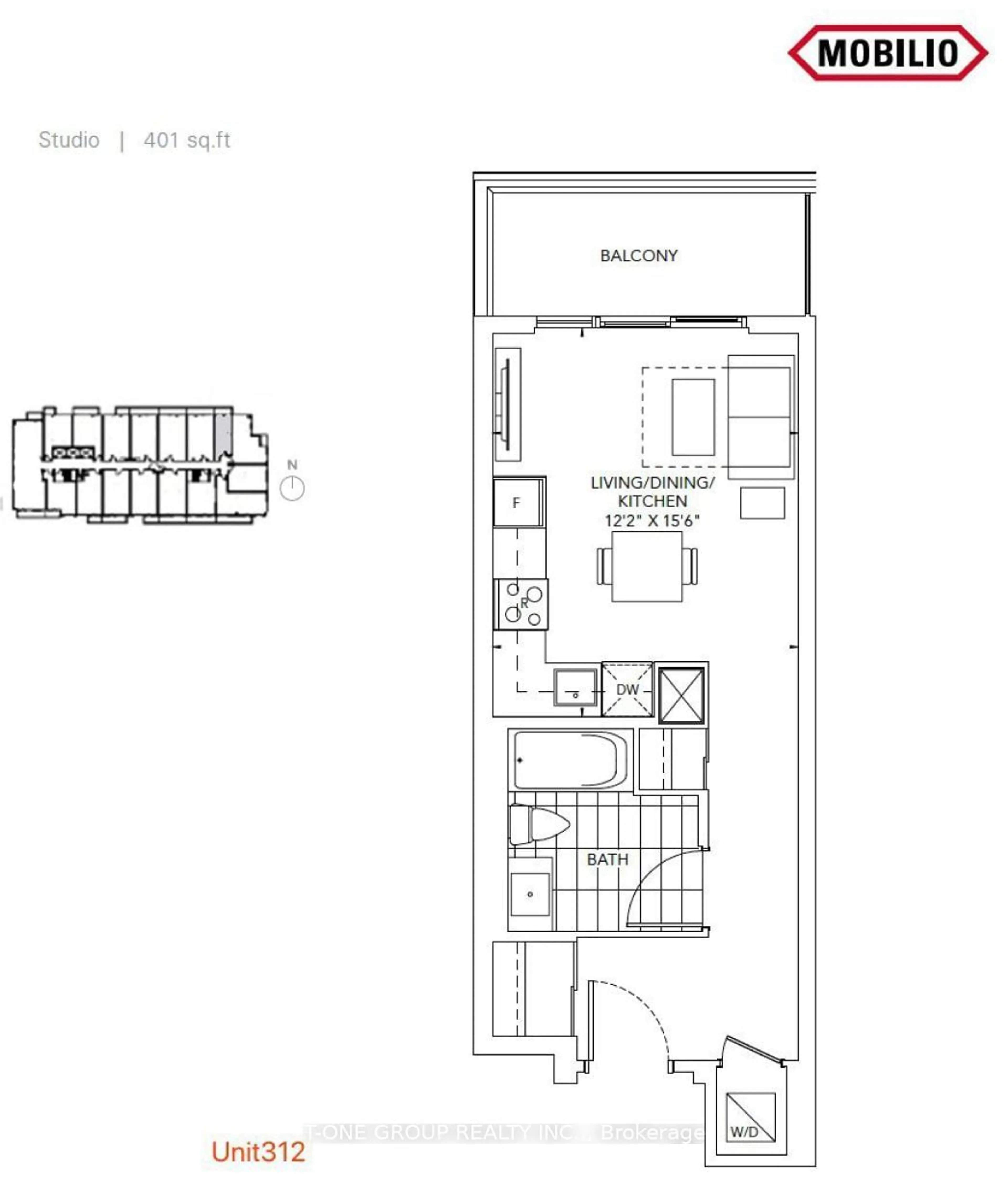 Floor plan for 38 Honeycrisp Cres #312, Vaughan Ontario L4K 0M8