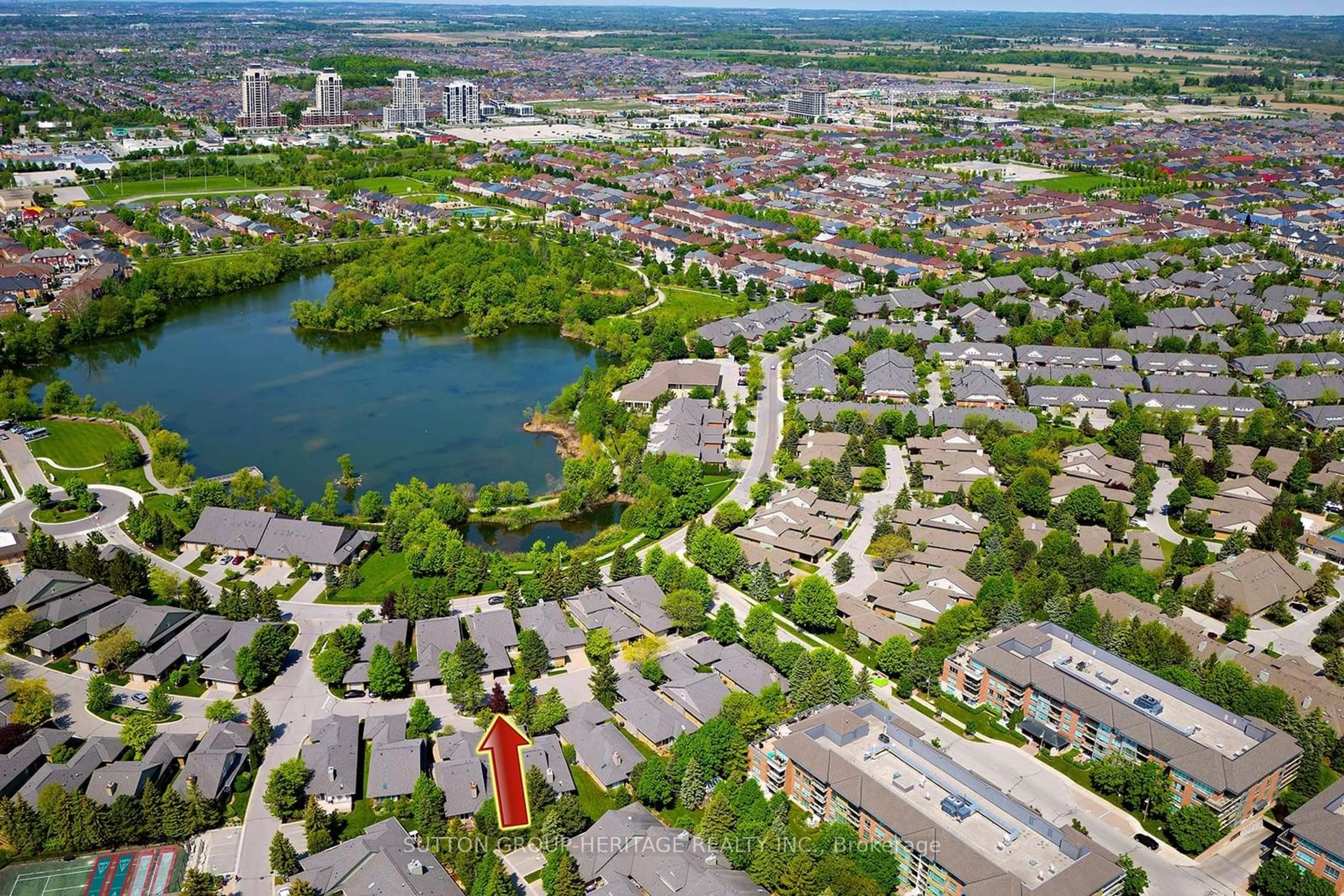 A pic from outside/outdoor area/front of a property/back of a property/a pic from drone, water/lake/river/ocean view for 6 Loon Harbour Way, Markham Ontario L6E 1B4