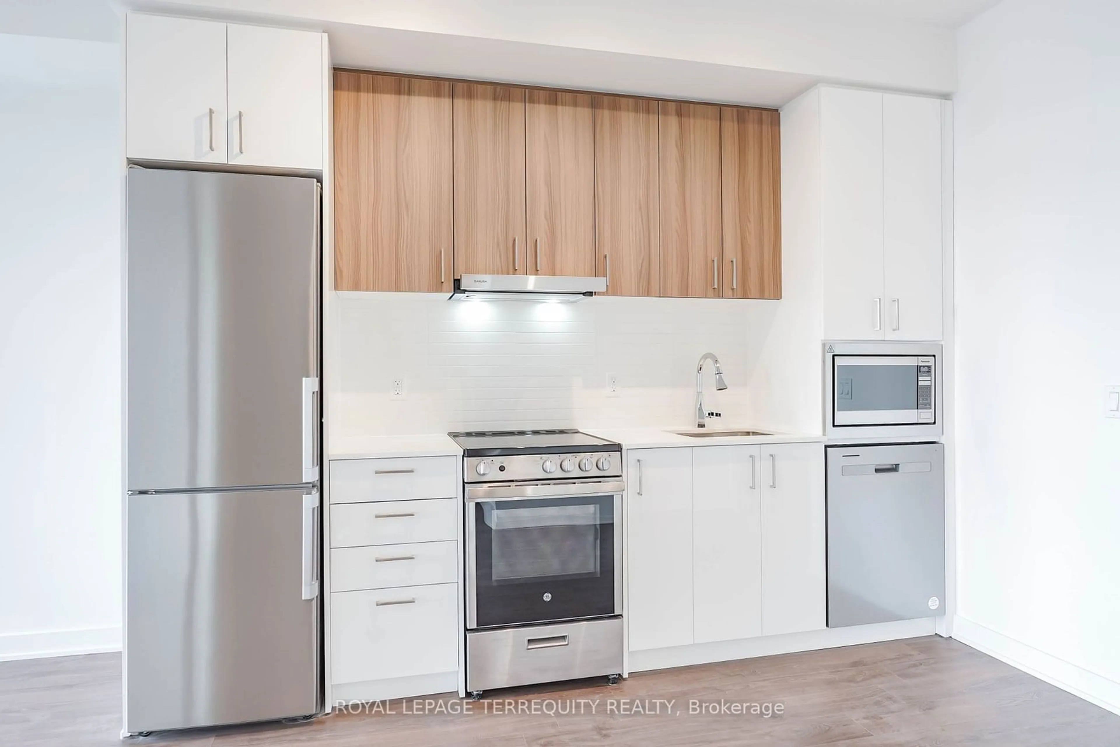 Standard kitchen, wood/laminate floor for 50 Upper Mall Way #2612, Vaughan Ontario L4J 0J2