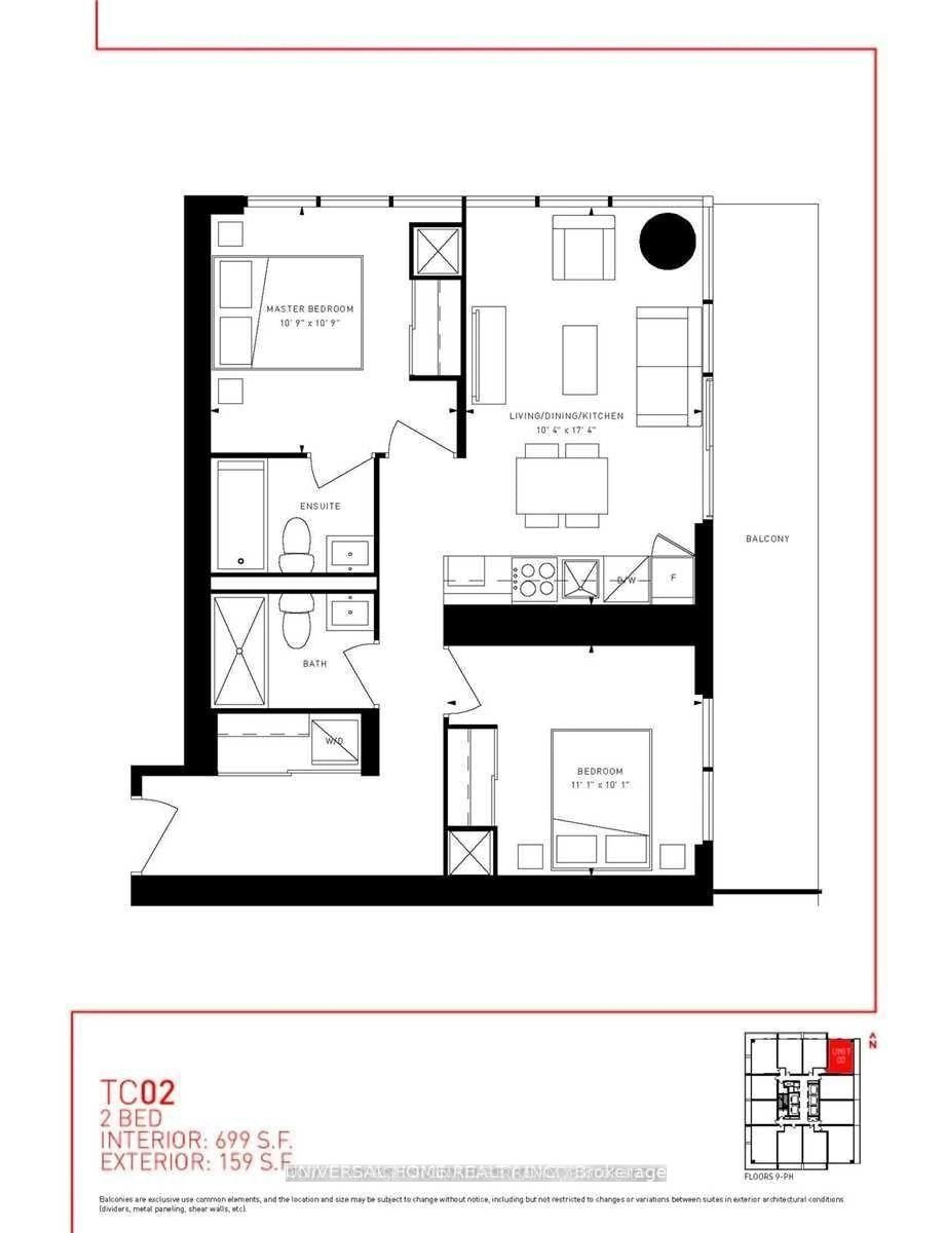 Floor plan for 950 Portage Pkwy #2802, Vaughan Ontario L4K 0J7