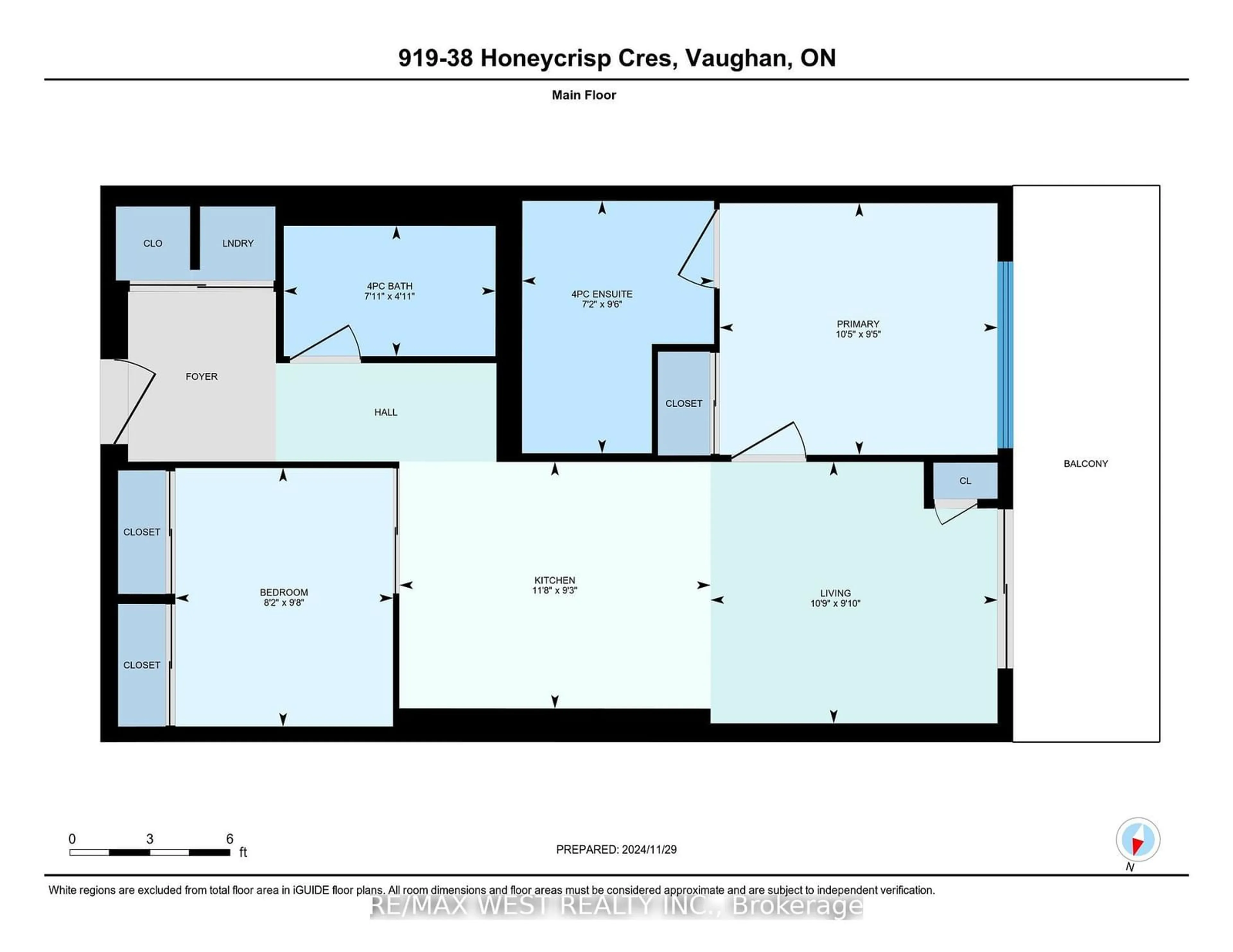 Floor plan for 38 Honeycrisp Cres #919, Vaughan Ontario L4K 0M8