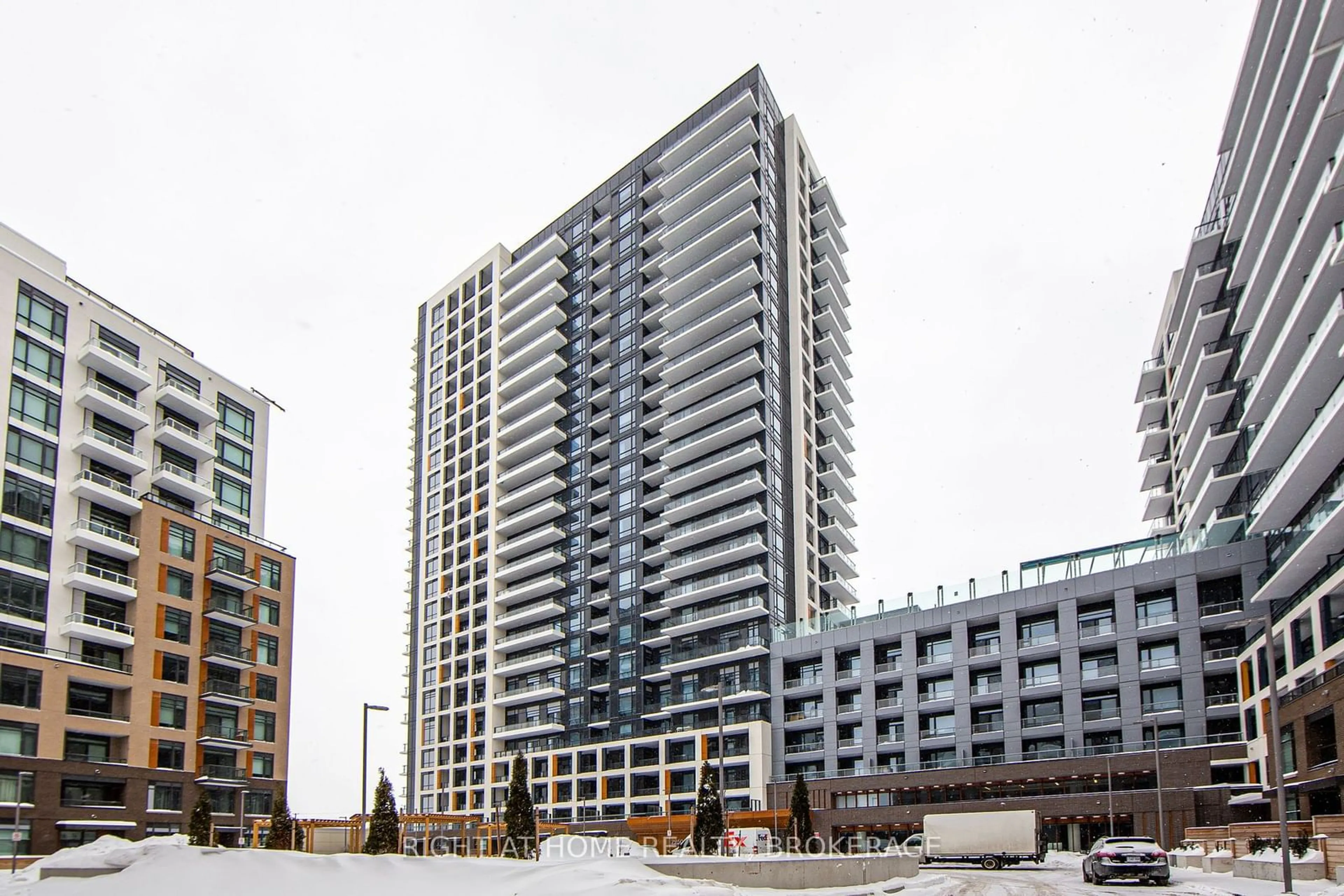 Patio, city buildings view from balcony for 7950 Bathurst St #1303, Vaughan Ontario L4J 0L4