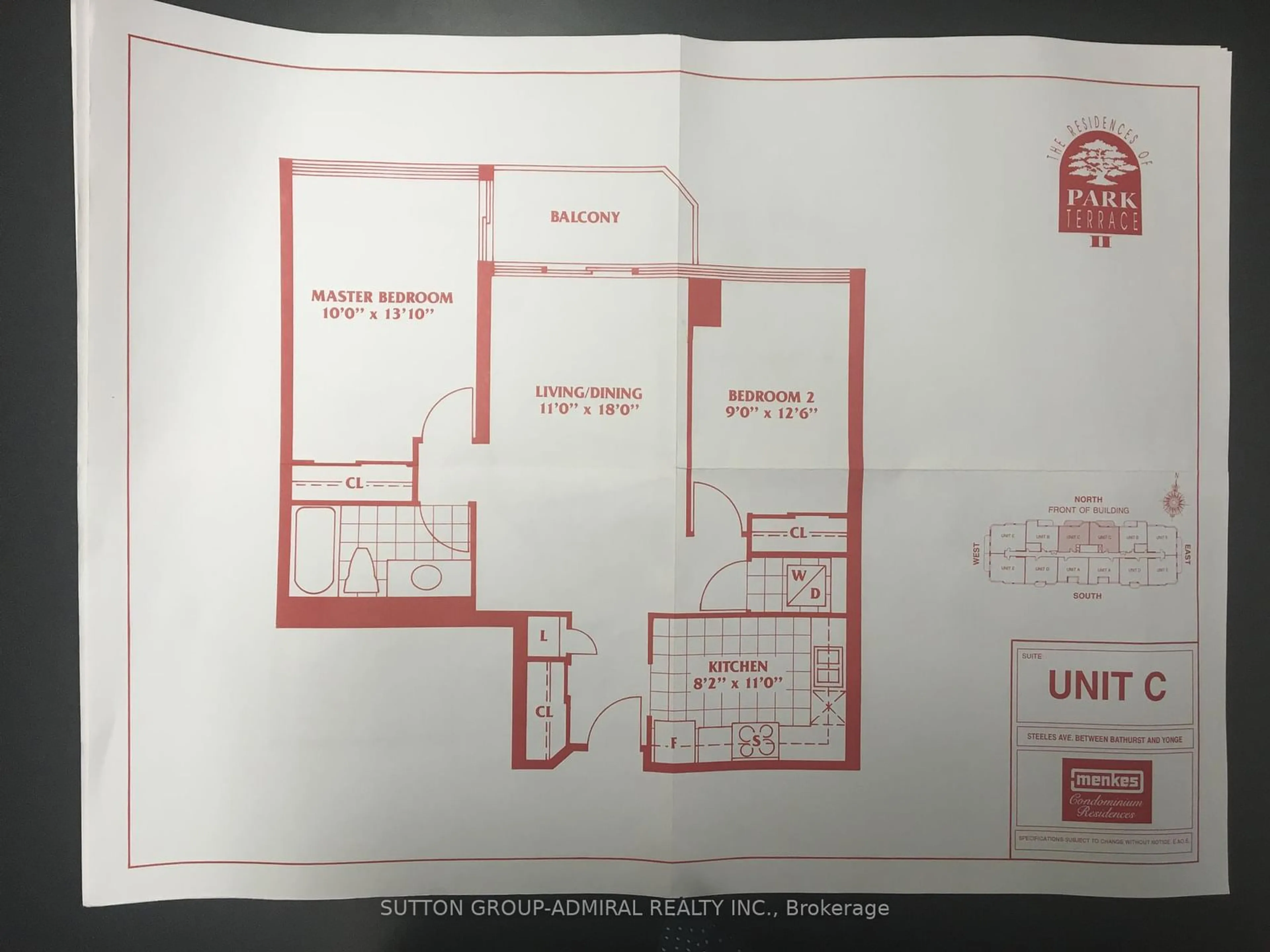 Floor plan for 91 Townsgate Dr #PH210, Vaughan Ontario L4J 8E8