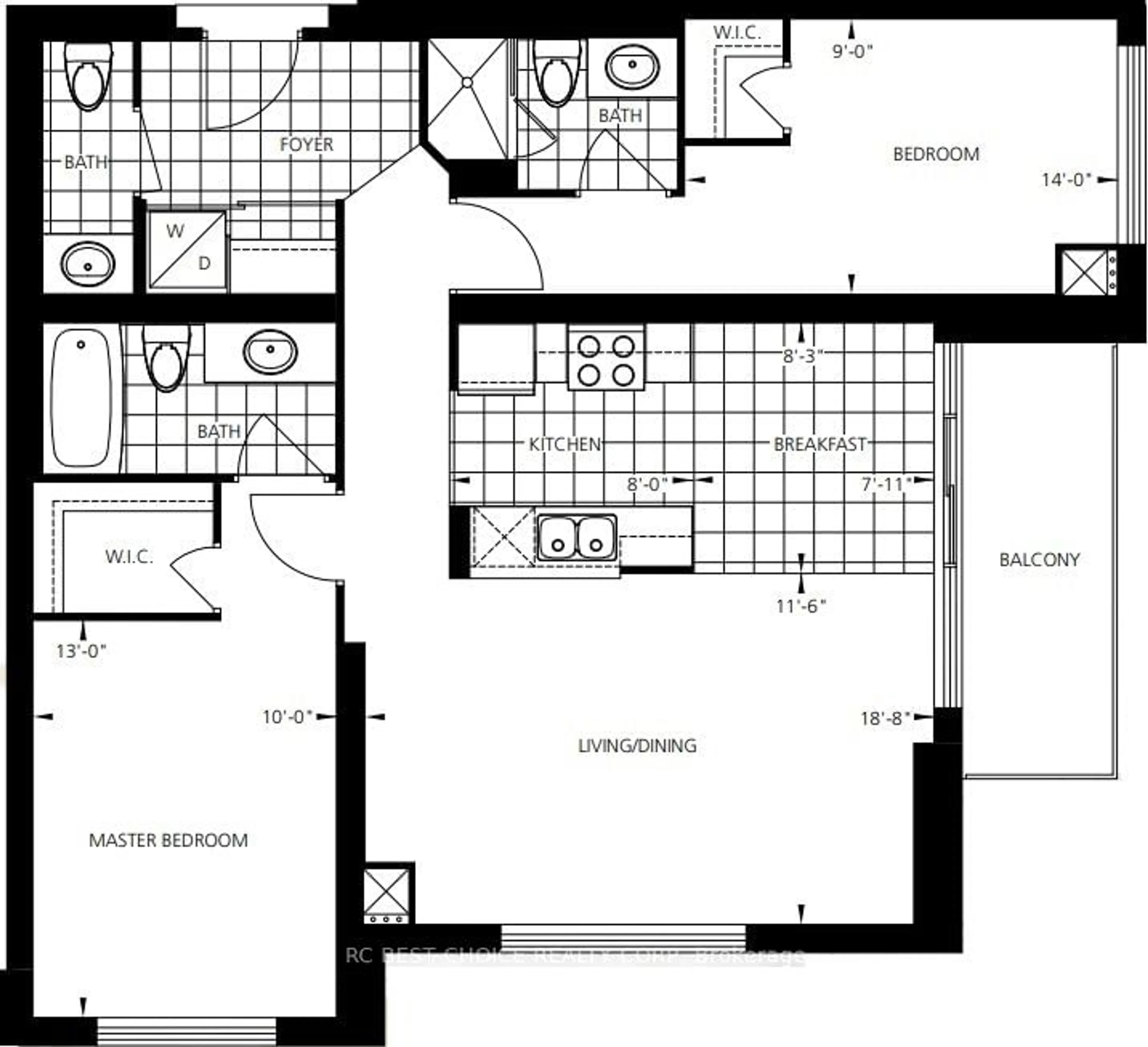 Floor plan for 520 STEELES Ave #1505, Vaughan Ontario L4J 0H2