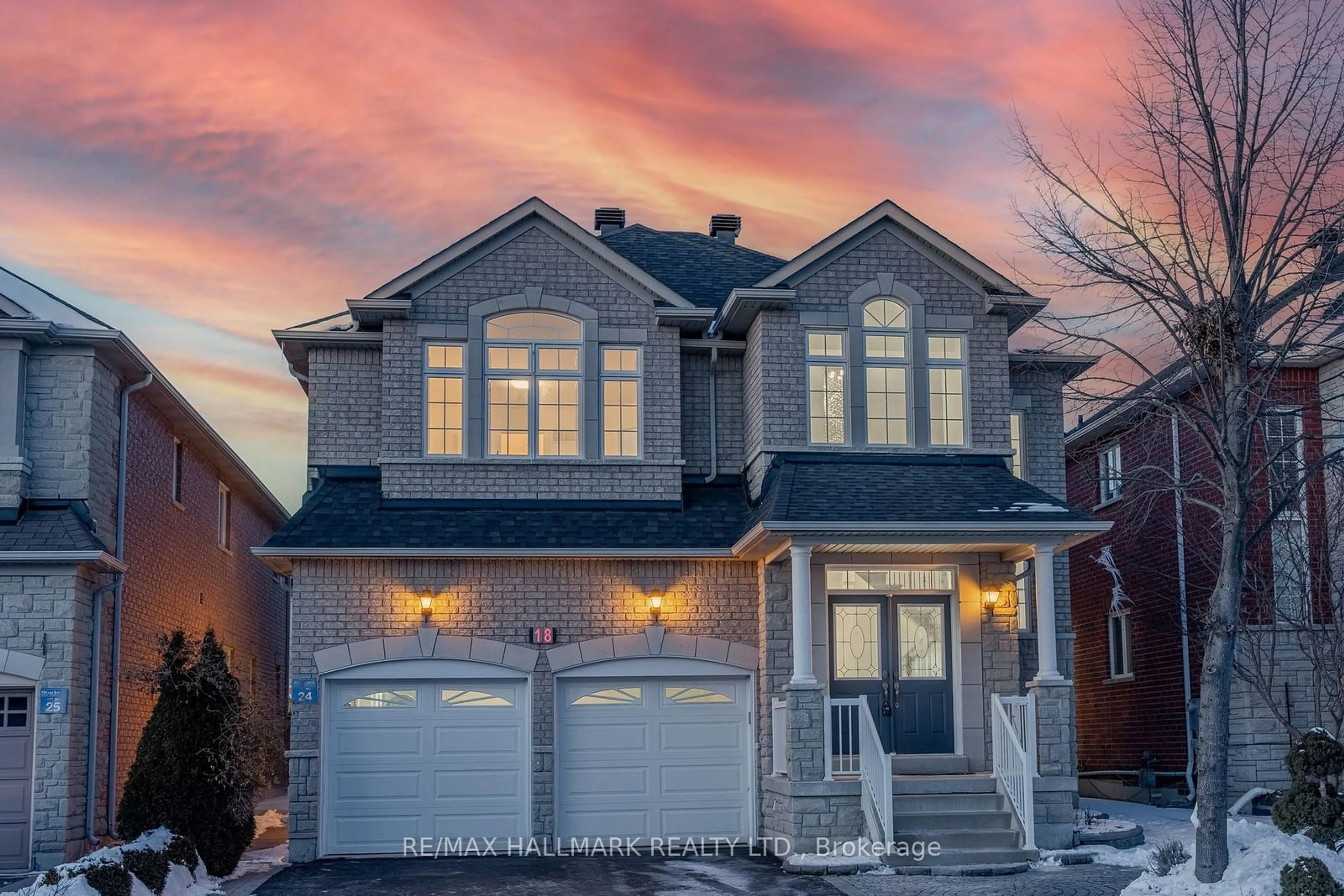 Home with brick exterior material, street for 18 Coakwell Dr, Markham Ontario L6B 0L7