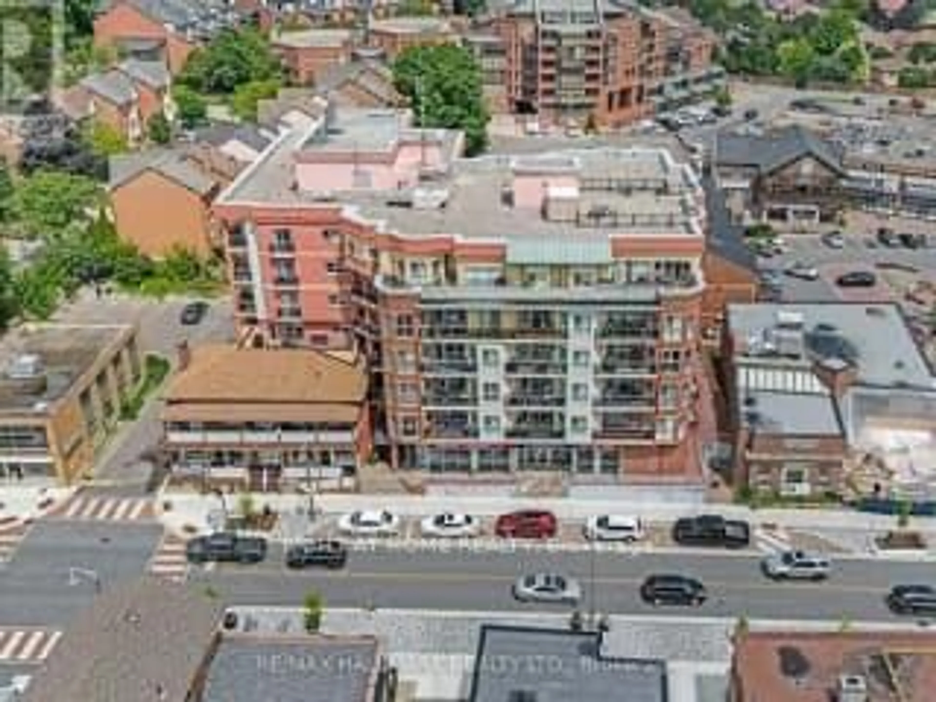 A pic from outside/outdoor area/front of a property/back of a property/a pic from drone, city buildings view from balcony for 160 Woodbridge Ave #208, Vaughan Ontario L4L 0B8