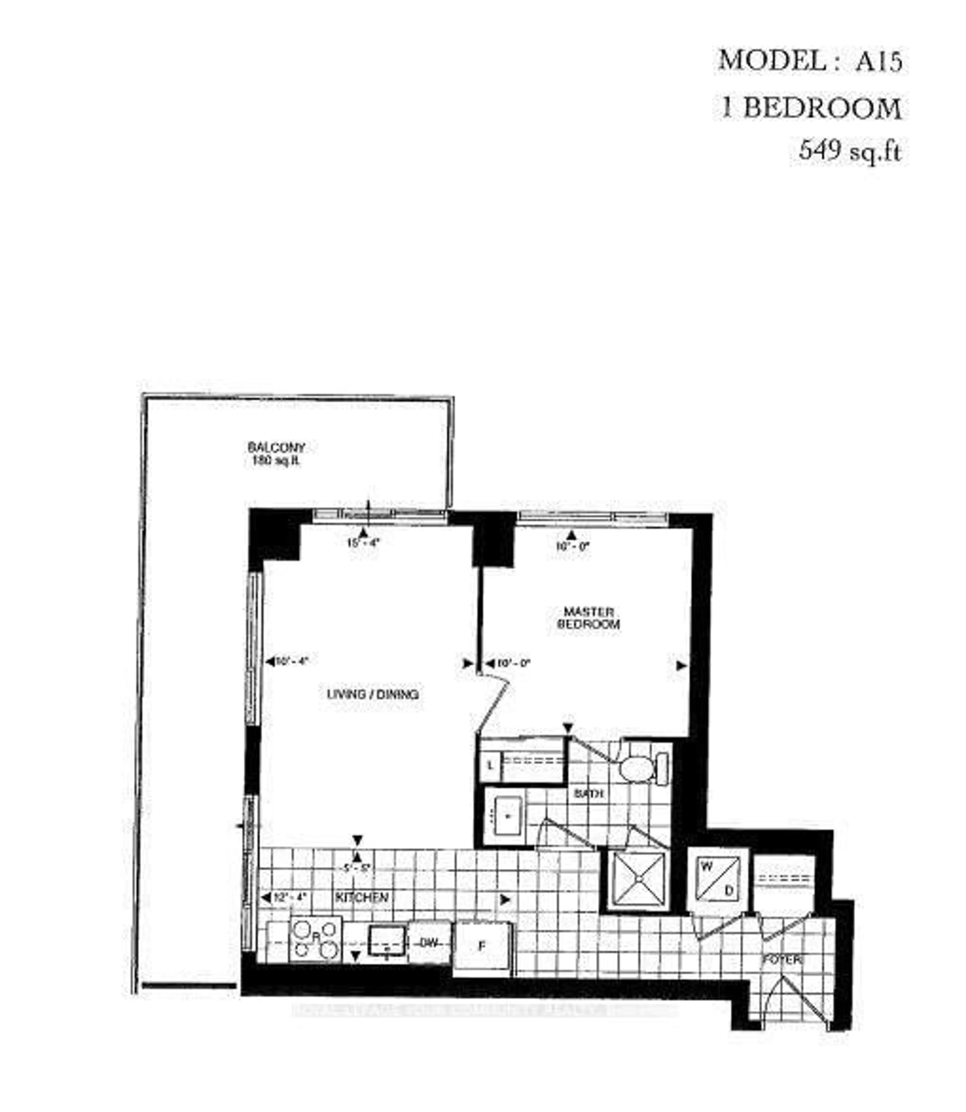 Floor plan for 9201 Yonge St #1511, Richmond Hill Ontario L4C 1H9