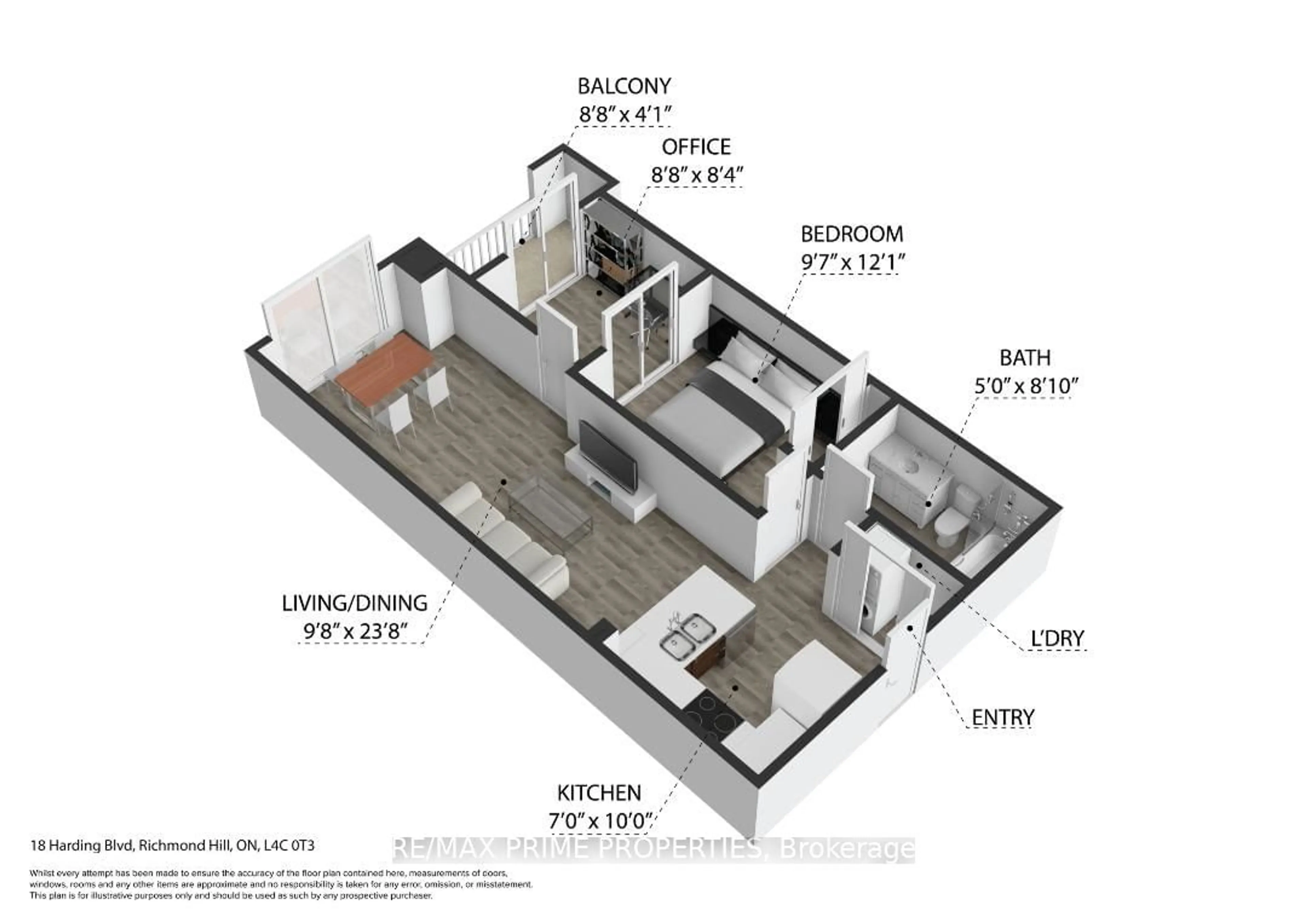 Floor plan for 18 Harding Blvd #221, Richmond Hill Ontario L4C 0T3