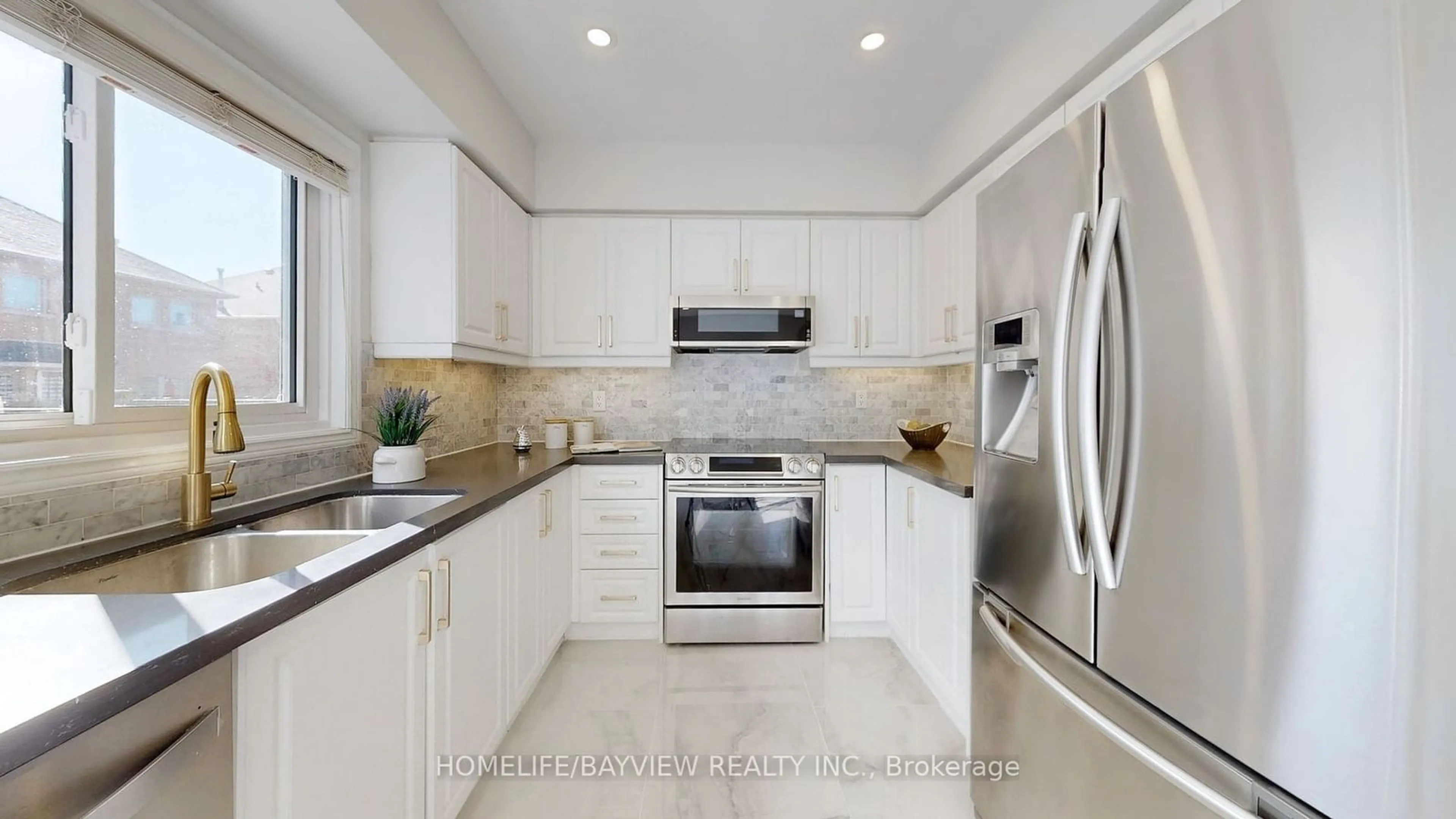 Contemporary kitchen, ceramic/tile floor for 19 Mountbatten Rd, Vaughan Ontario L4J 8A5