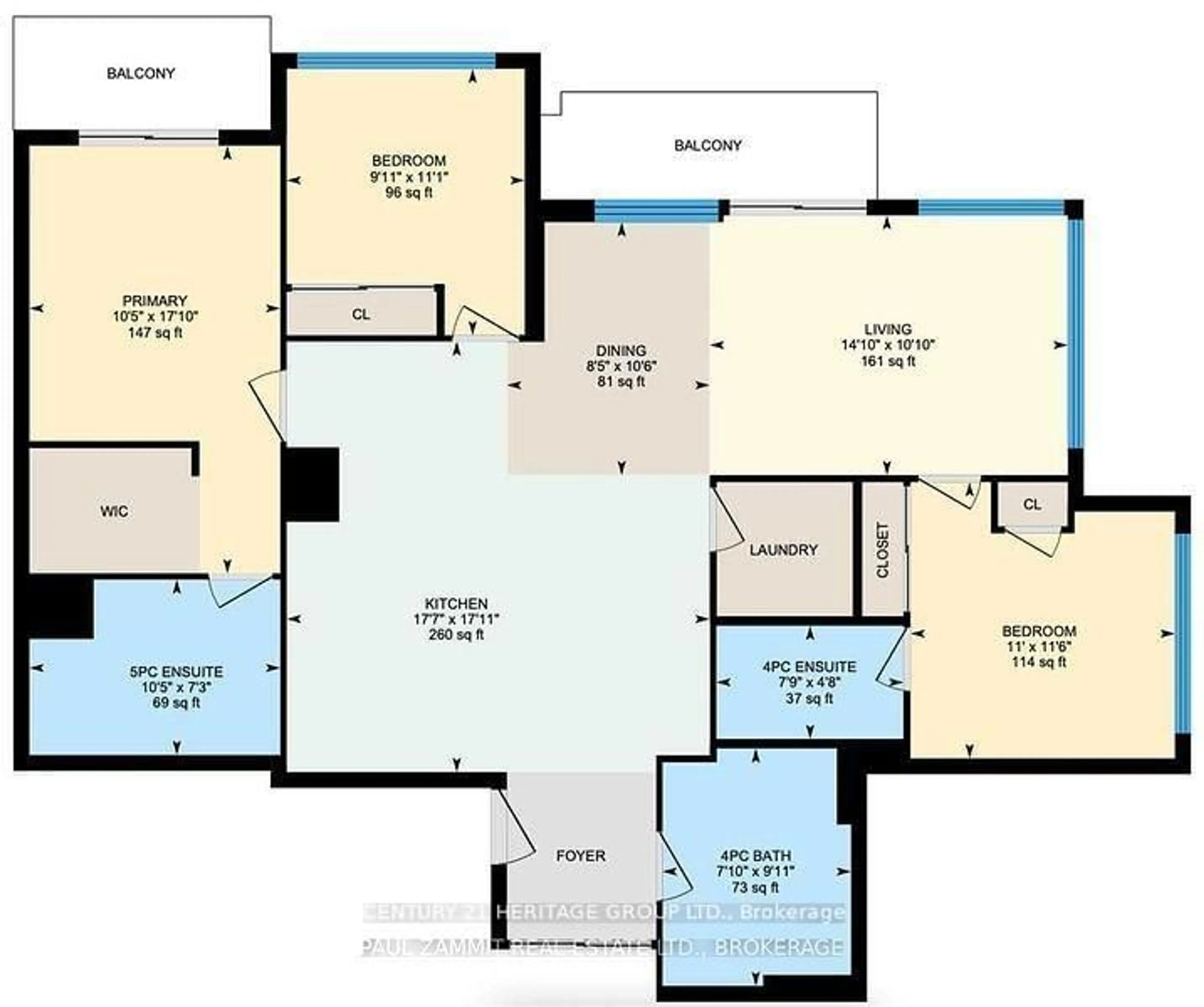 Floor plan for 1 Grandview Ave #2806, Markham Ontario L3T 0G7