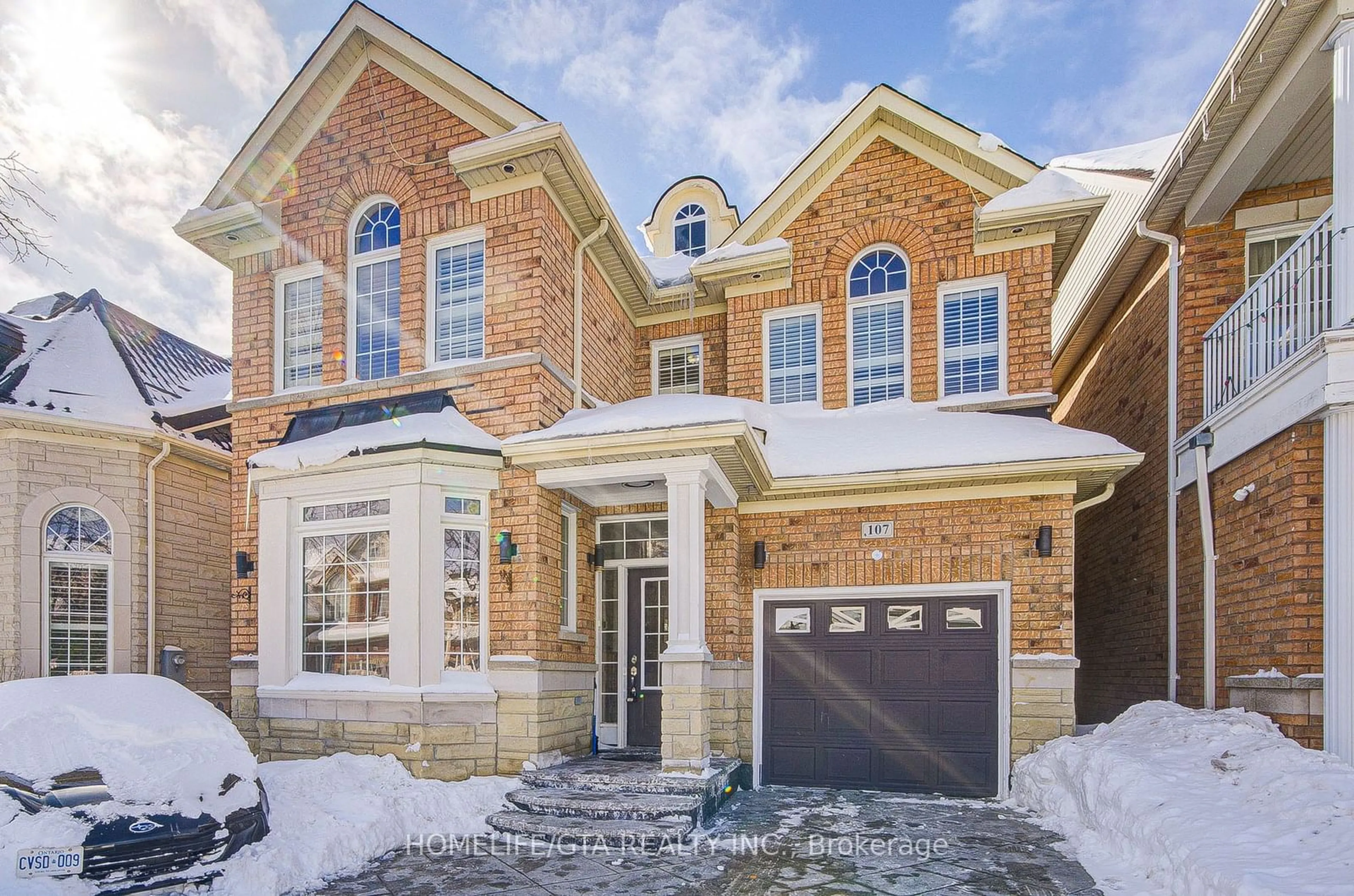 Home with brick exterior material, street for 107 Geddington Cres, Markham Ontario L6B 0M7