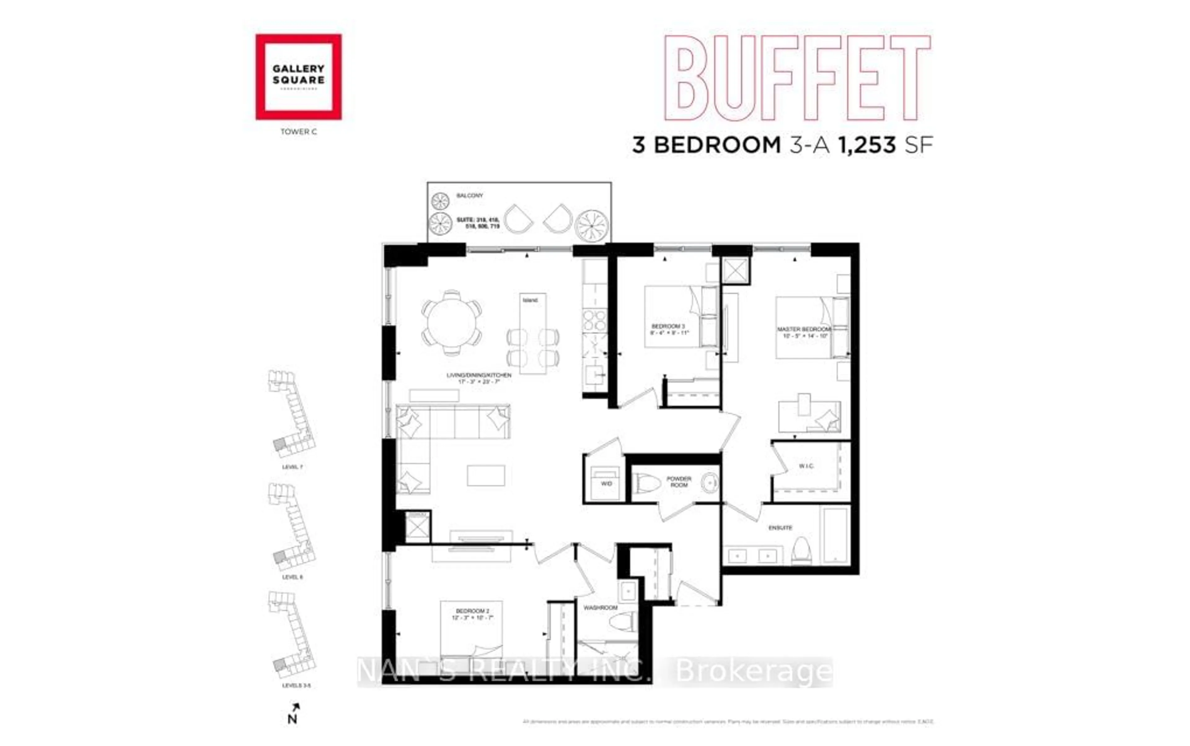 Floor plan for 38 Simcoe Promenade Circ #C418, Markham Ontario L6G 0H7