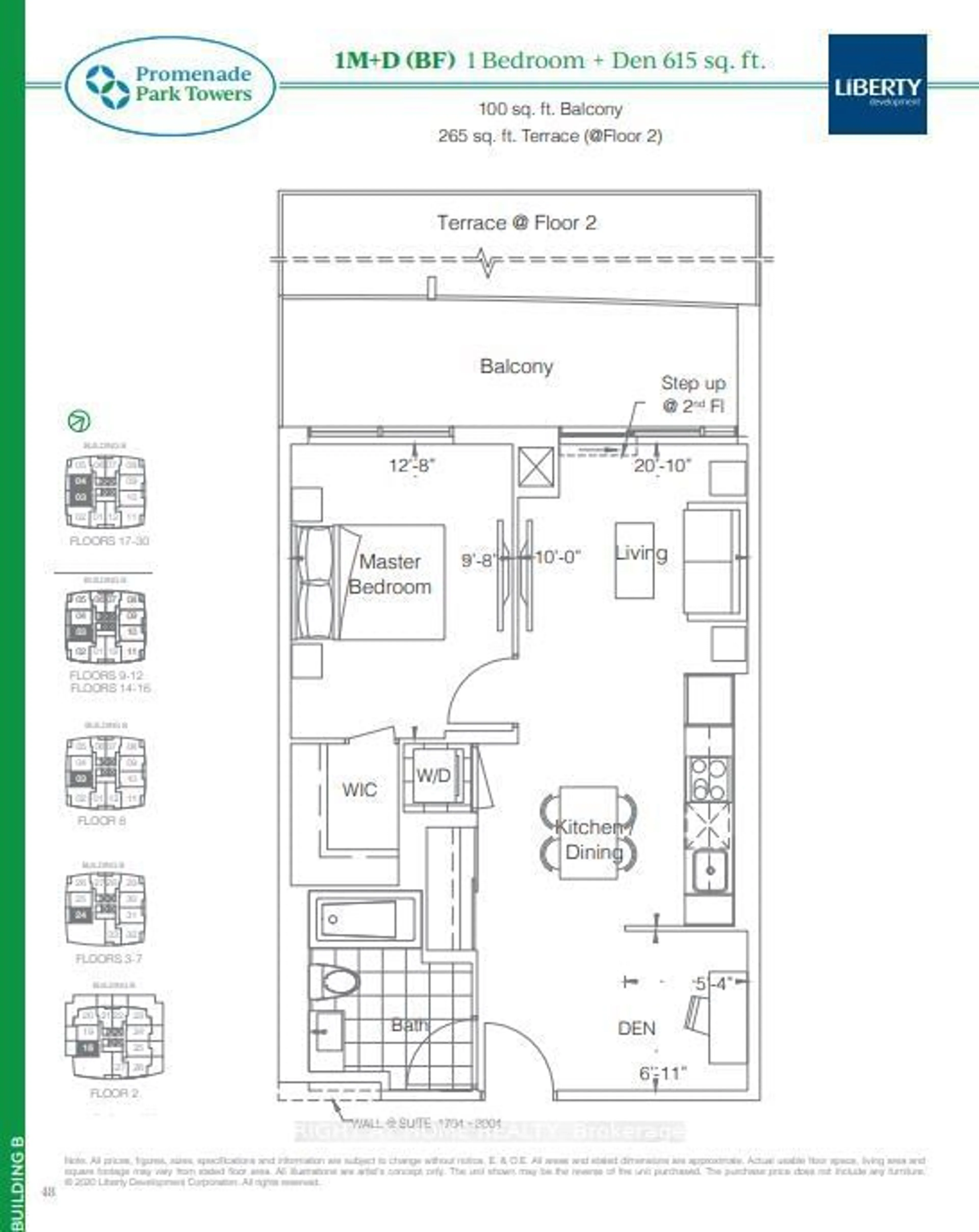 Floor plan for 50 Upper Mall Way #2504, Vaughan Ontario L4J 0L8