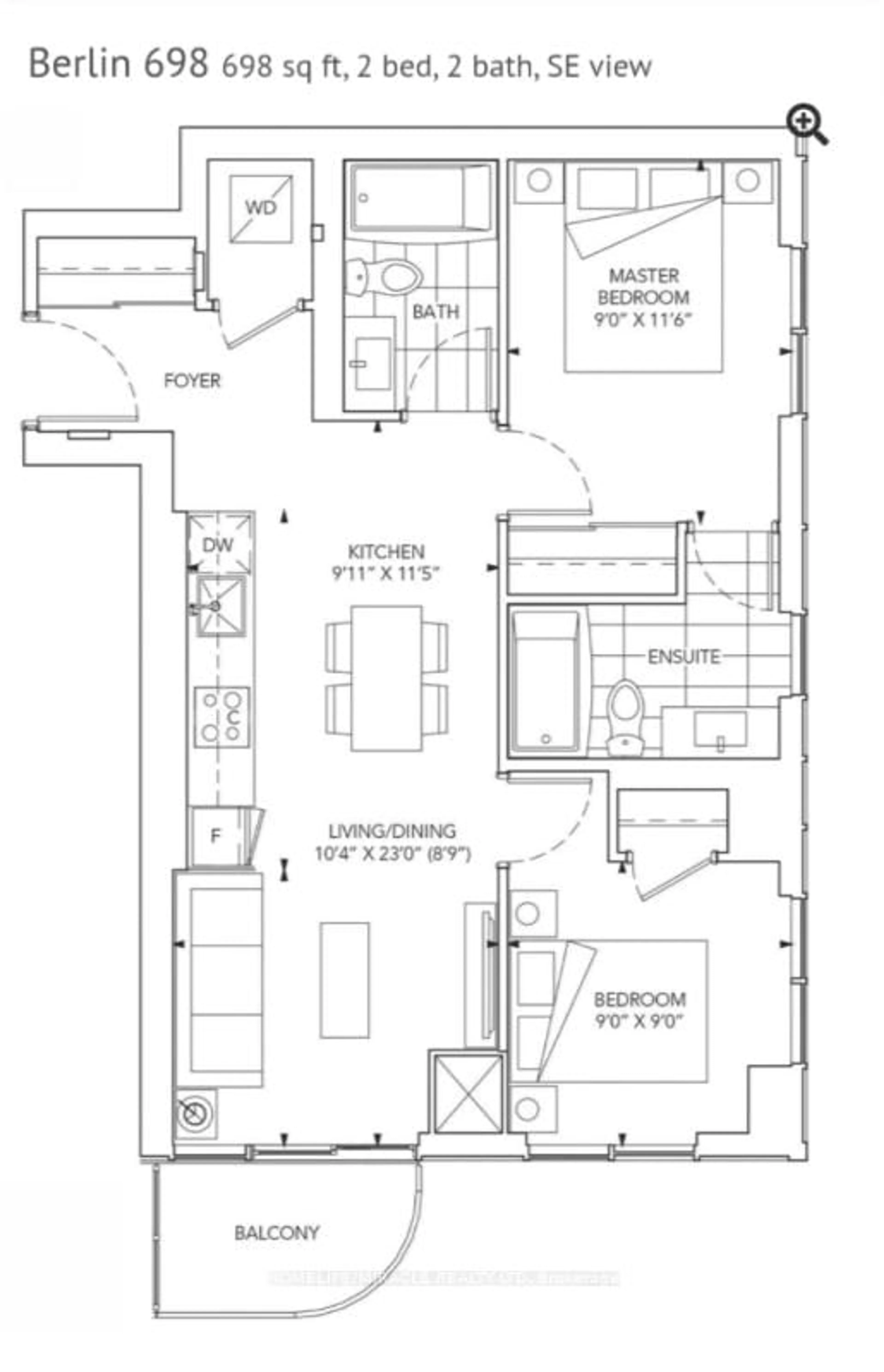 Floor plan for 195 Commerce St #1003, Vaughan Ontario L4K 0P9