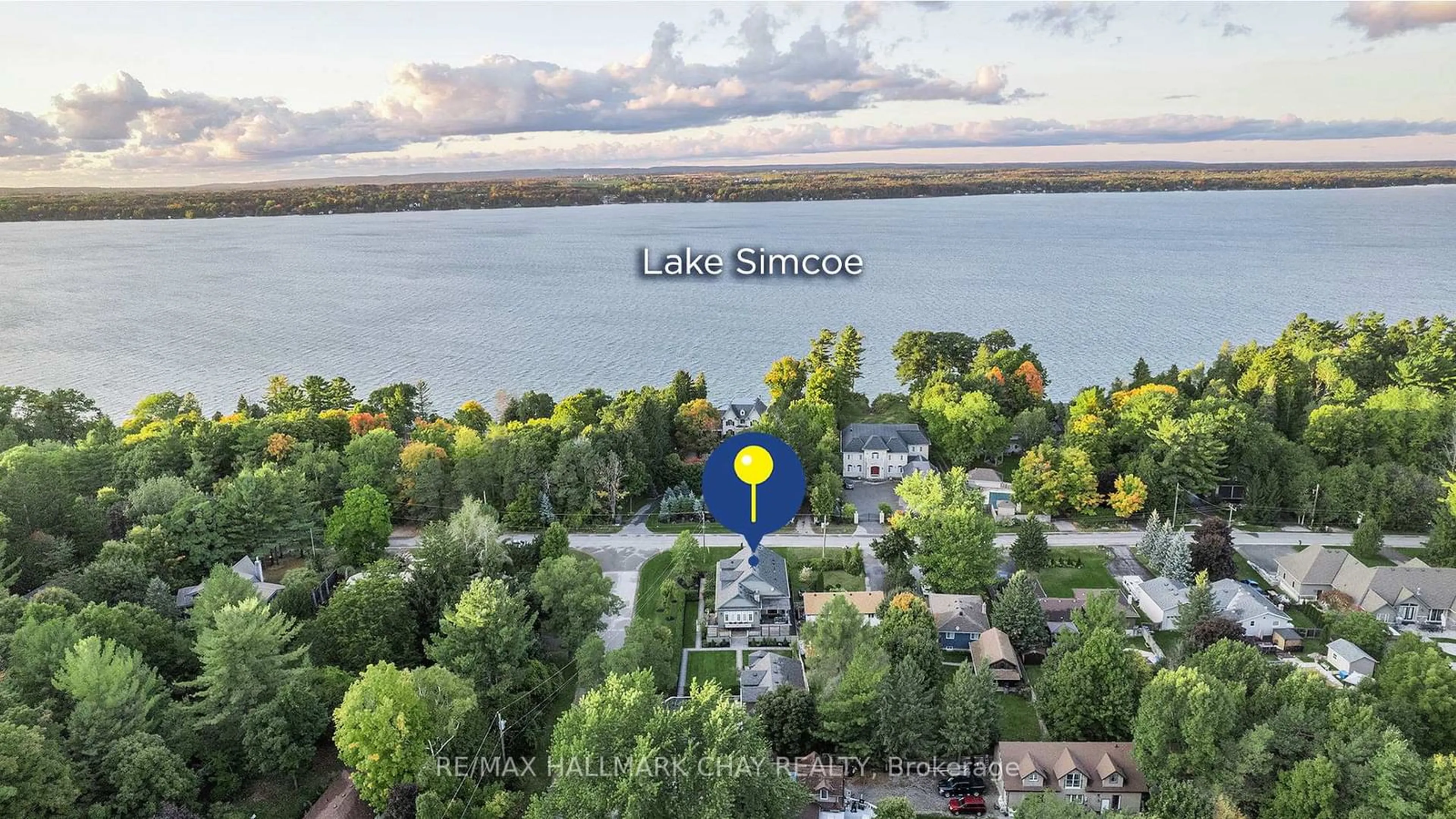 A pic from outside/outdoor area/front of a property/back of a property/a pic from drone, water/lake/river/ocean view for 3967 Guest Rd, Innisfil Ontario L9S 2T3