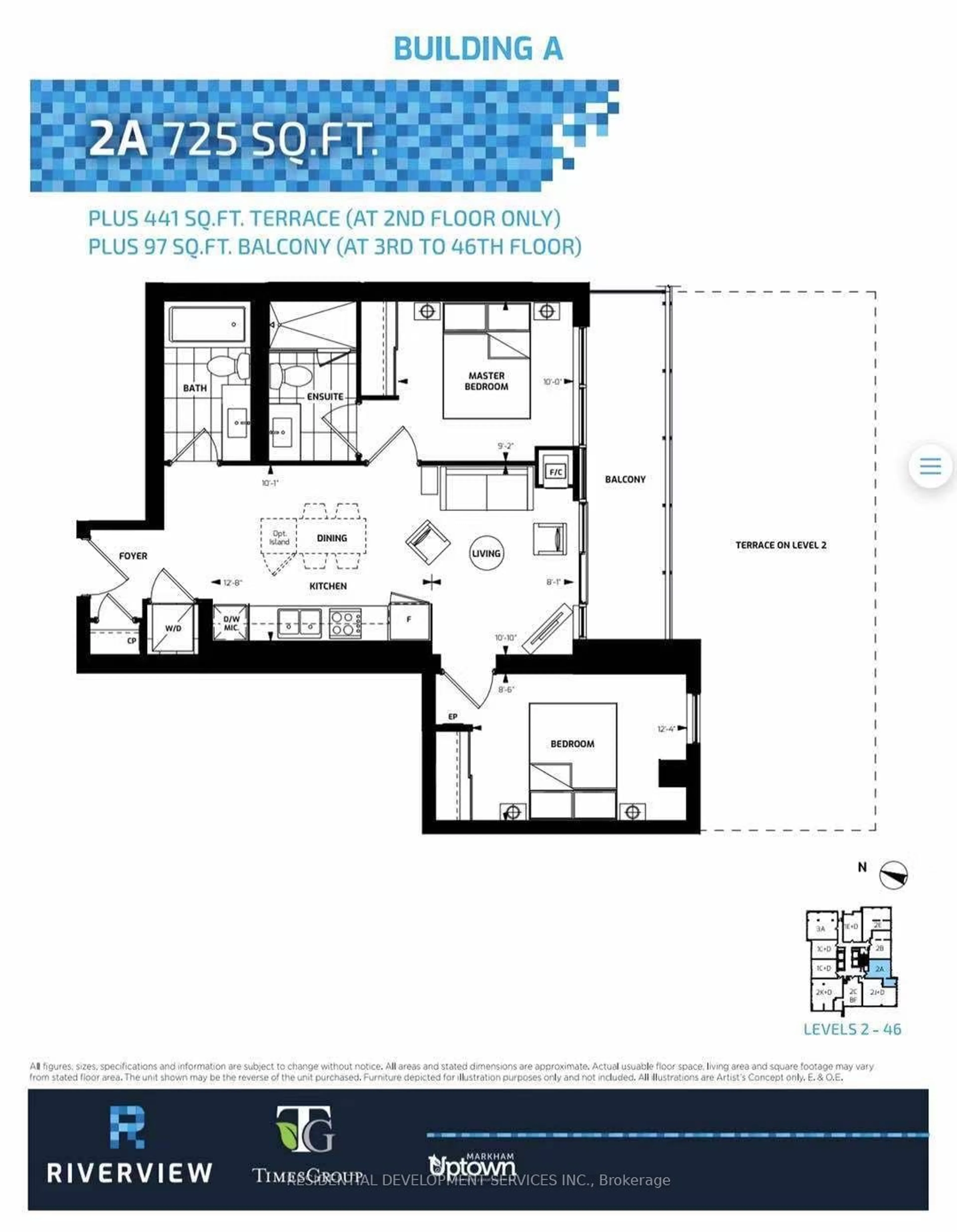 Floor plan for 8 Water Walk Dr #3203, Markham Ontario L3R 6L4