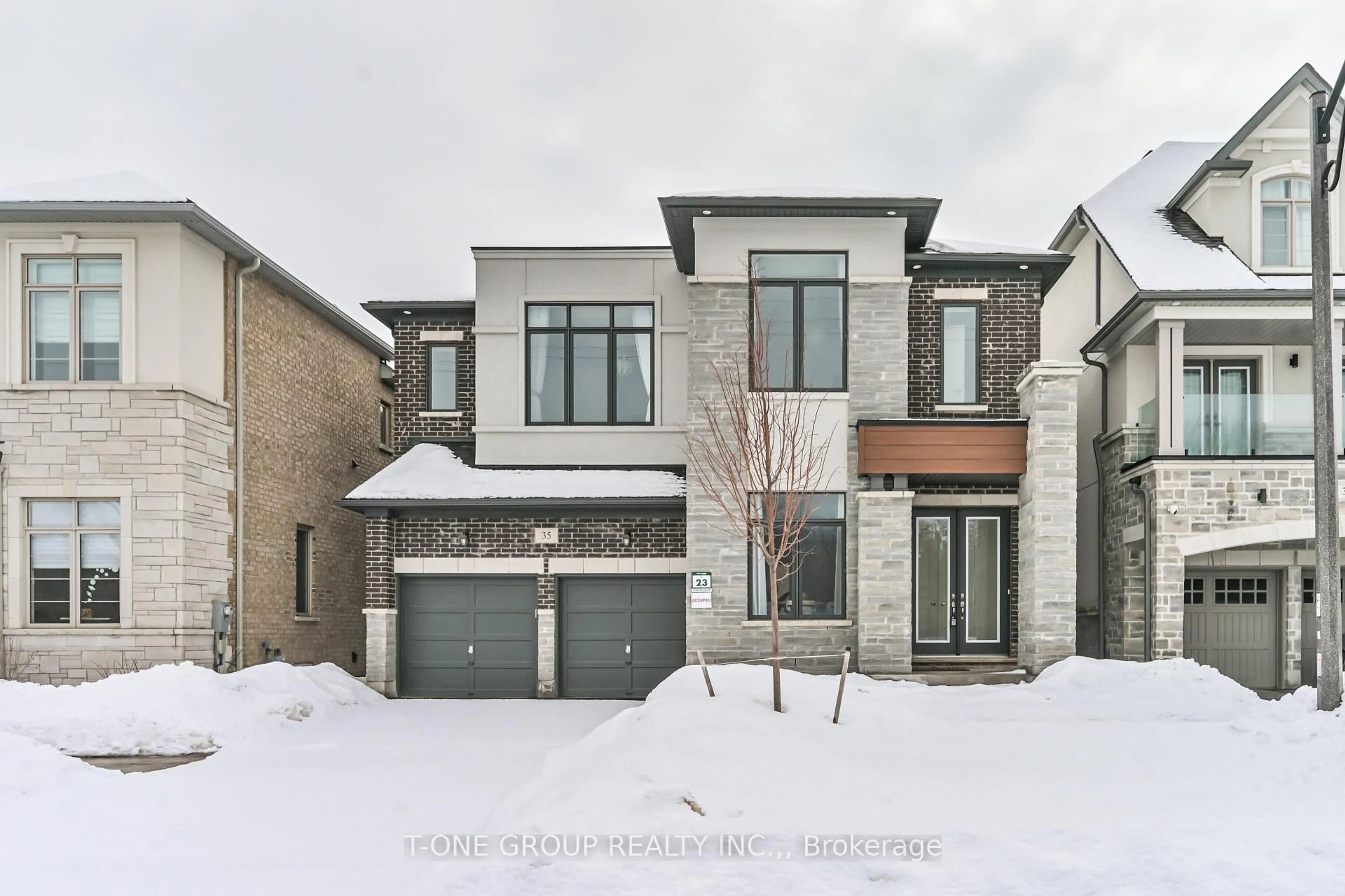 Home with brick exterior material, street for 35 Crofting Cres, Markham Ontario L6E 0W1