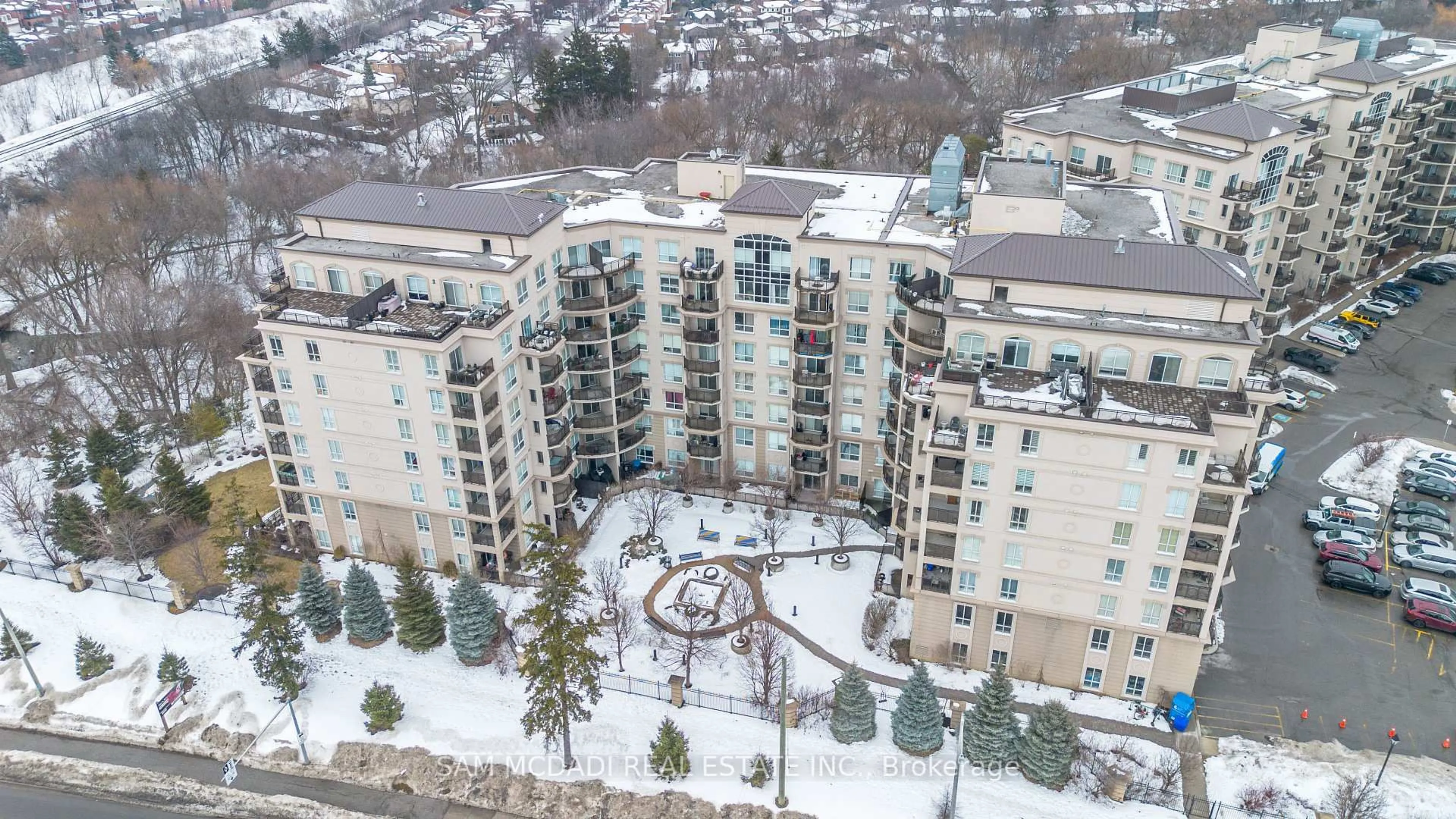 A pic from outside/outdoor area/front of a property/back of a property/a pic from drone, city buildings view from balcony for 8 Maison Parc Crt #303, Vaughan Ontario L4J 9K5