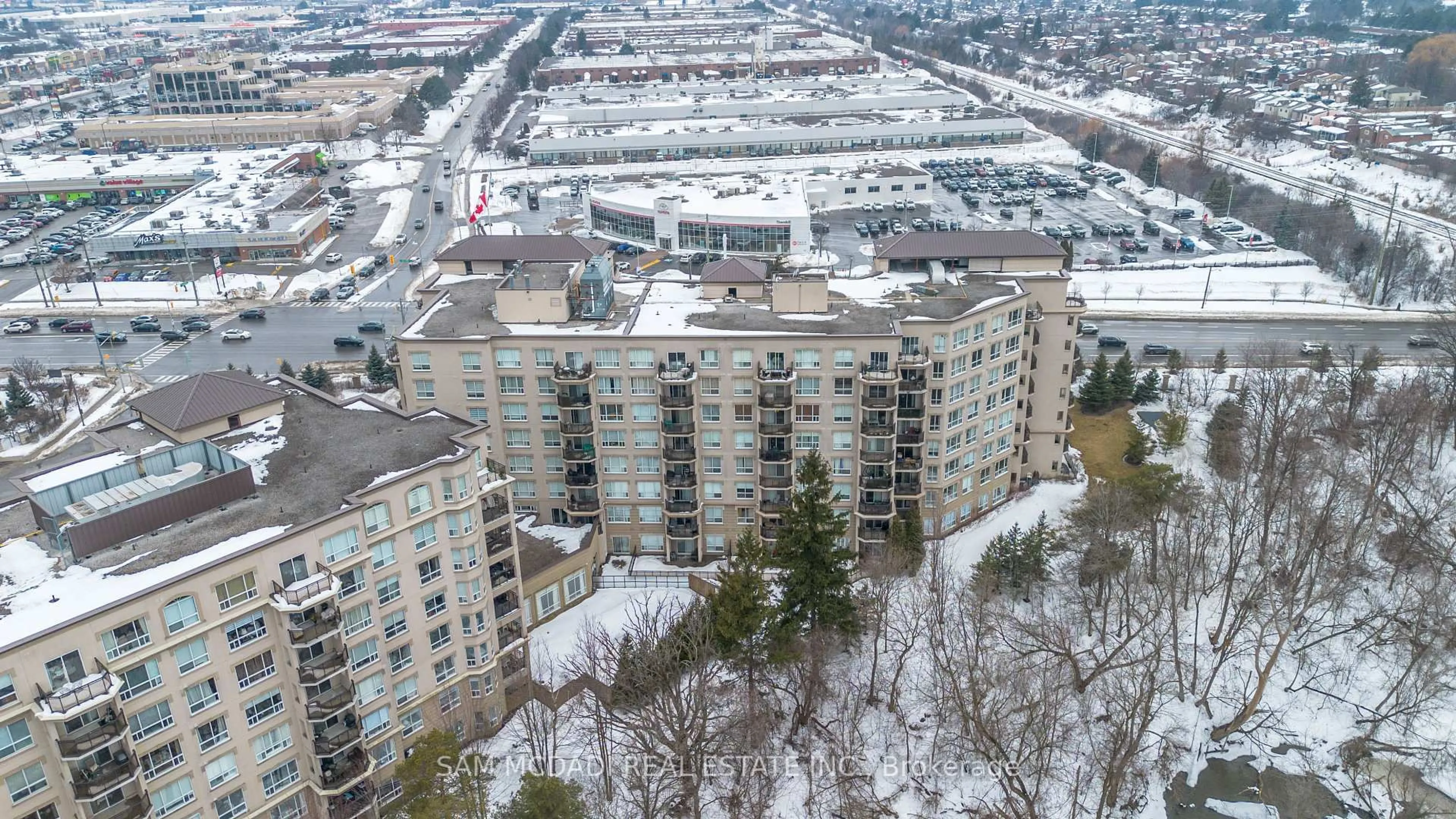 A pic from outside/outdoor area/front of a property/back of a property/a pic from drone, city buildings view from balcony for 8 Maison Parc Crt #303, Vaughan Ontario L4J 9K5