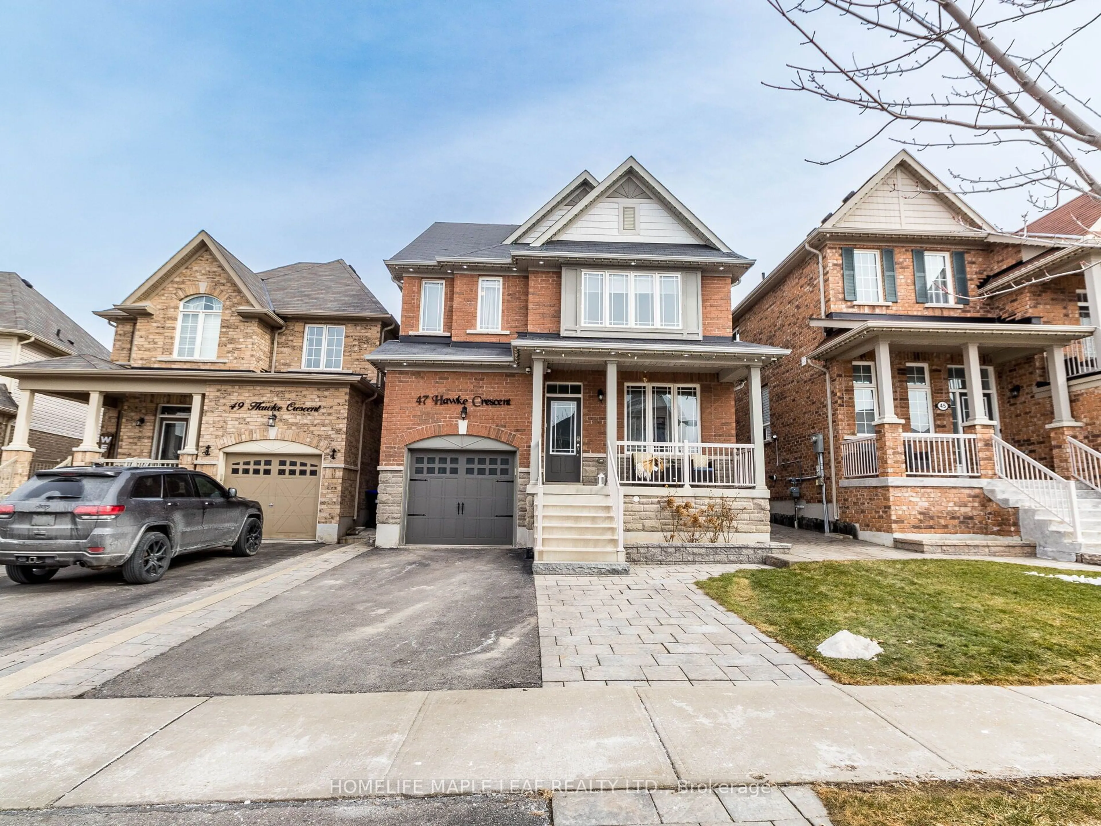 Home with brick exterior material, street for 47 HAWKE Cres, New Tecumseth Ontario L0G 1W0