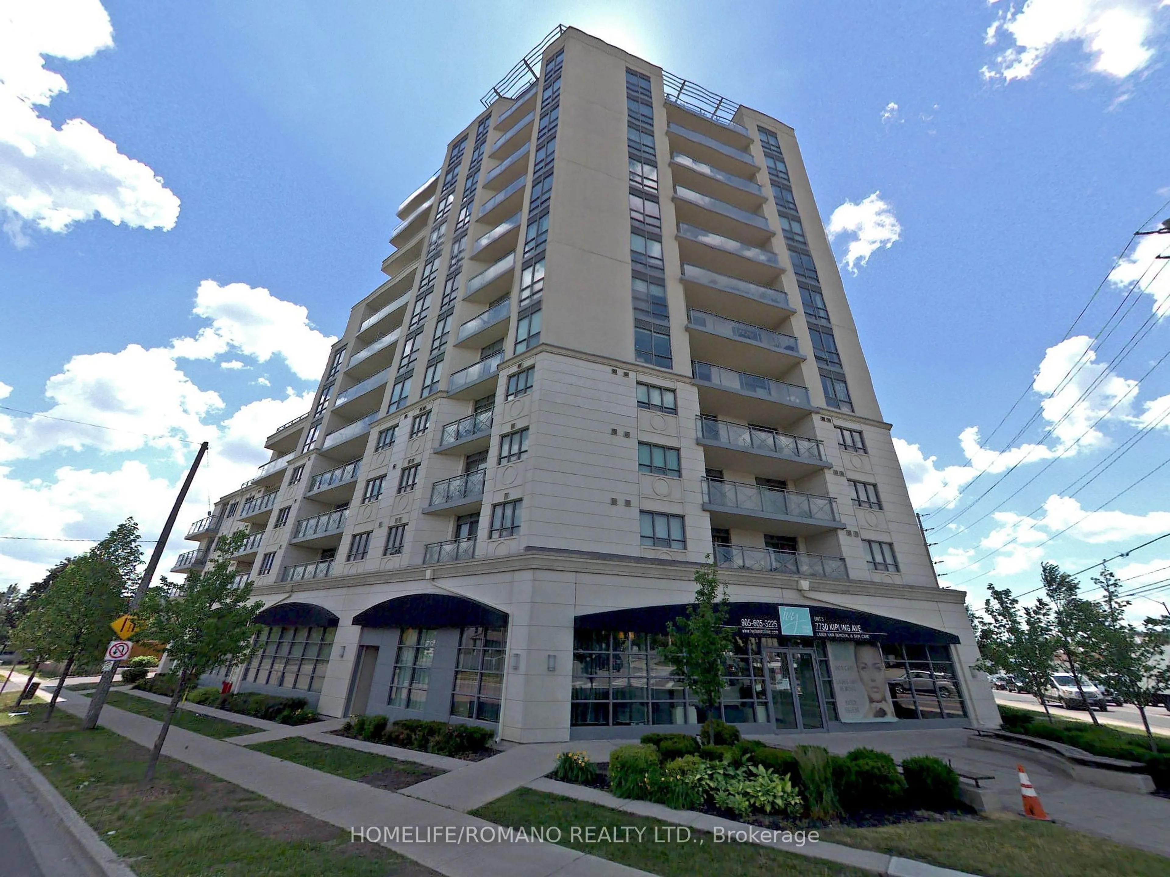 A pic from outside/outdoor area/front of a property/back of a property/a pic from drone, building for 7730 Kipling Ave #310, Vaughan Ontario L4L 1Y9