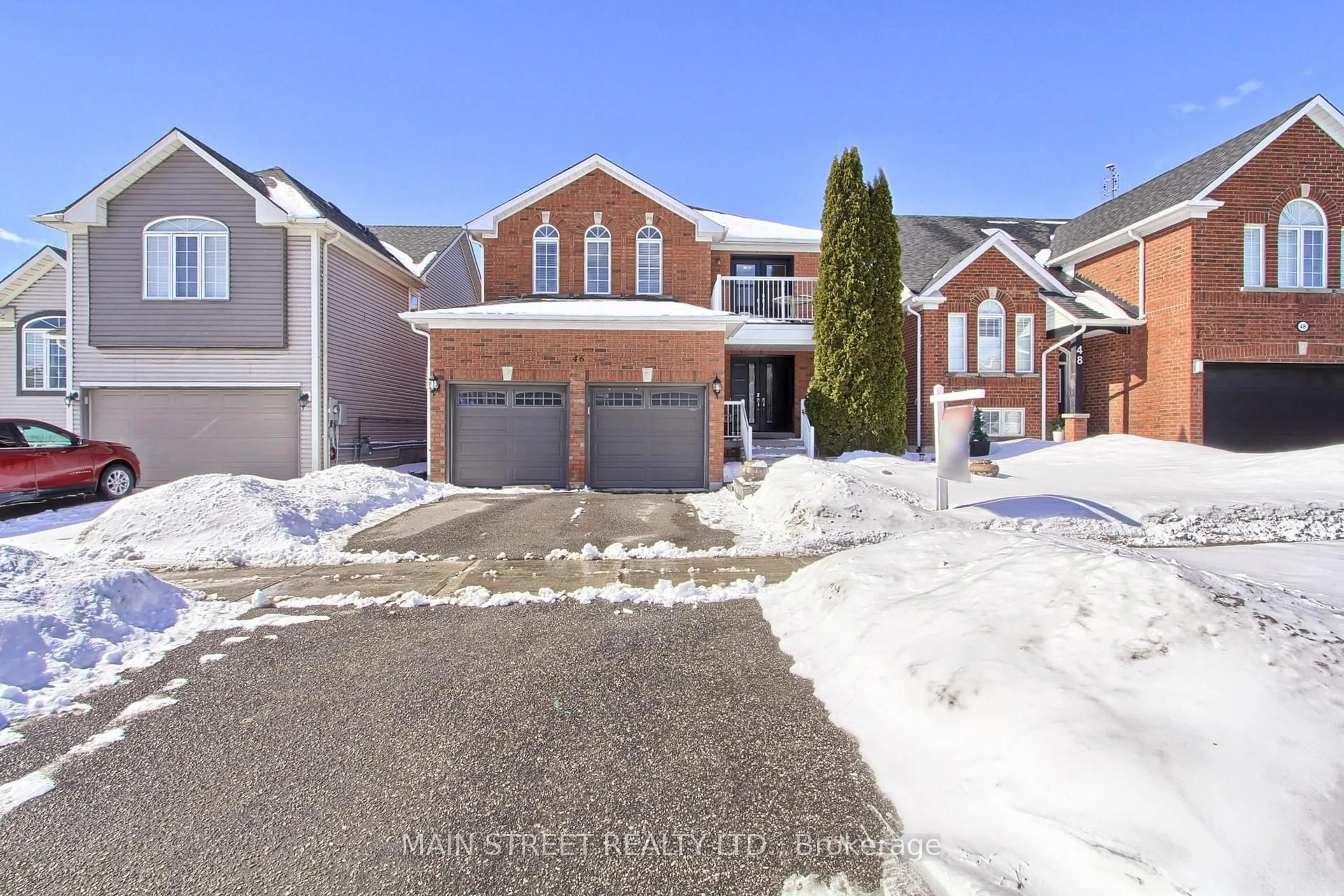 Home with brick exterior material, street for 46 Silverstone Cres, Georgina Ontario L4P 4A4